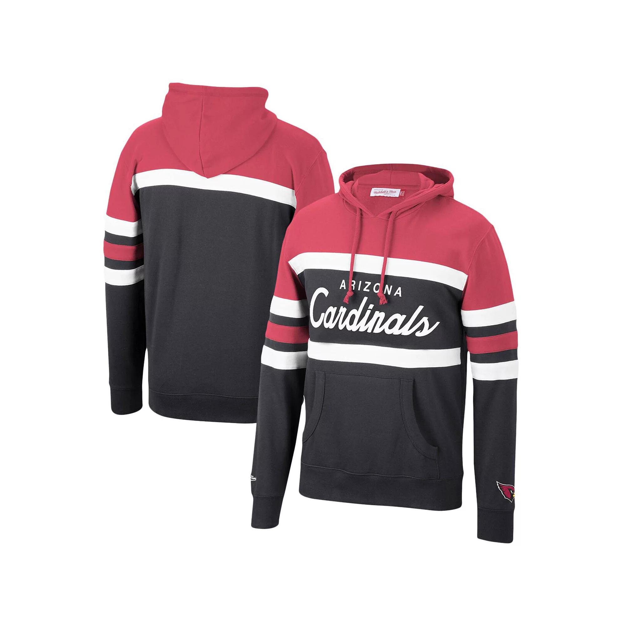 Men's Mitchell & Ness Cardinal/Black Arizona Cardinals Head Coach Pullover Hoodie, Size: 2XL, Red Product Image
