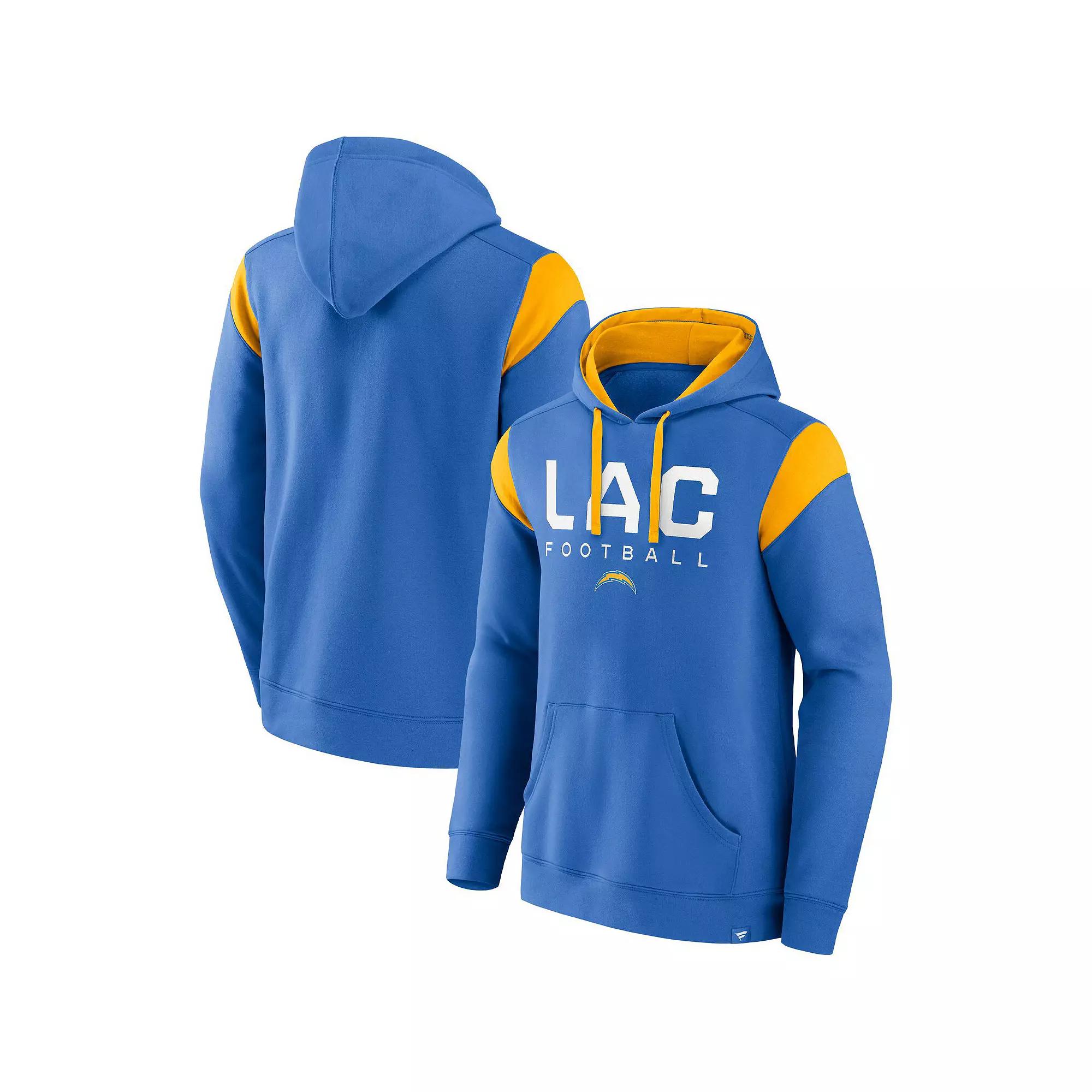 Men's Fanatics Branded Powder Blue Los Angeles Chargers Call The Shot Pullover Hoodie, Size: 2XL, Light Product Image