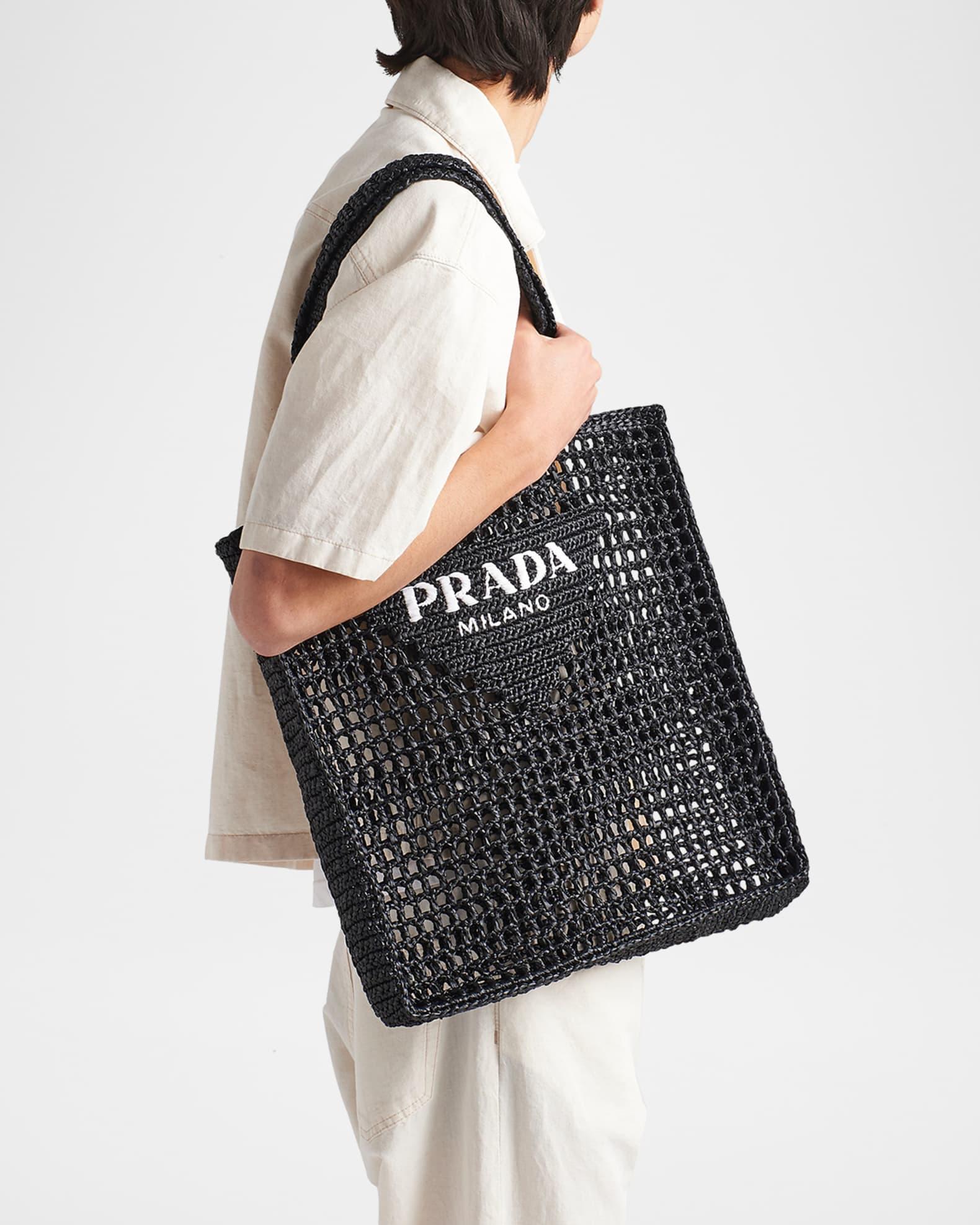 Men's Triangle Logo Raffia Tote Bag Product Image