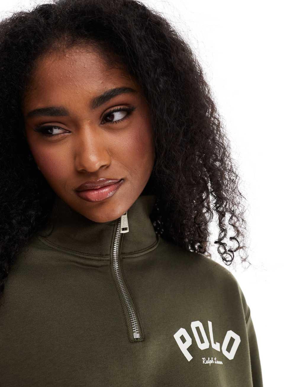 Polo Ralph Lauren half zip sweatshirt in dark green - part of a set Product Image