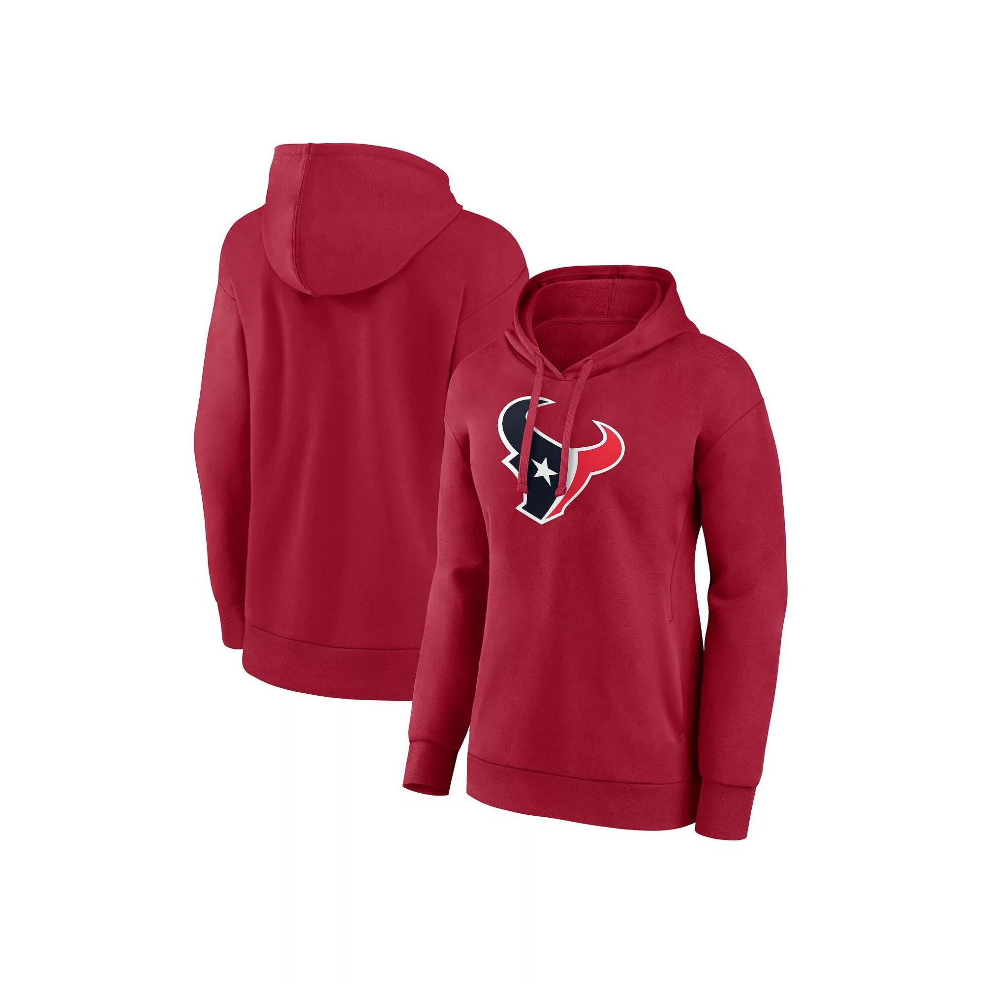 Women's Fanatics Red Houston Texans Primary Logo Pullover Hoodie,  Product Image