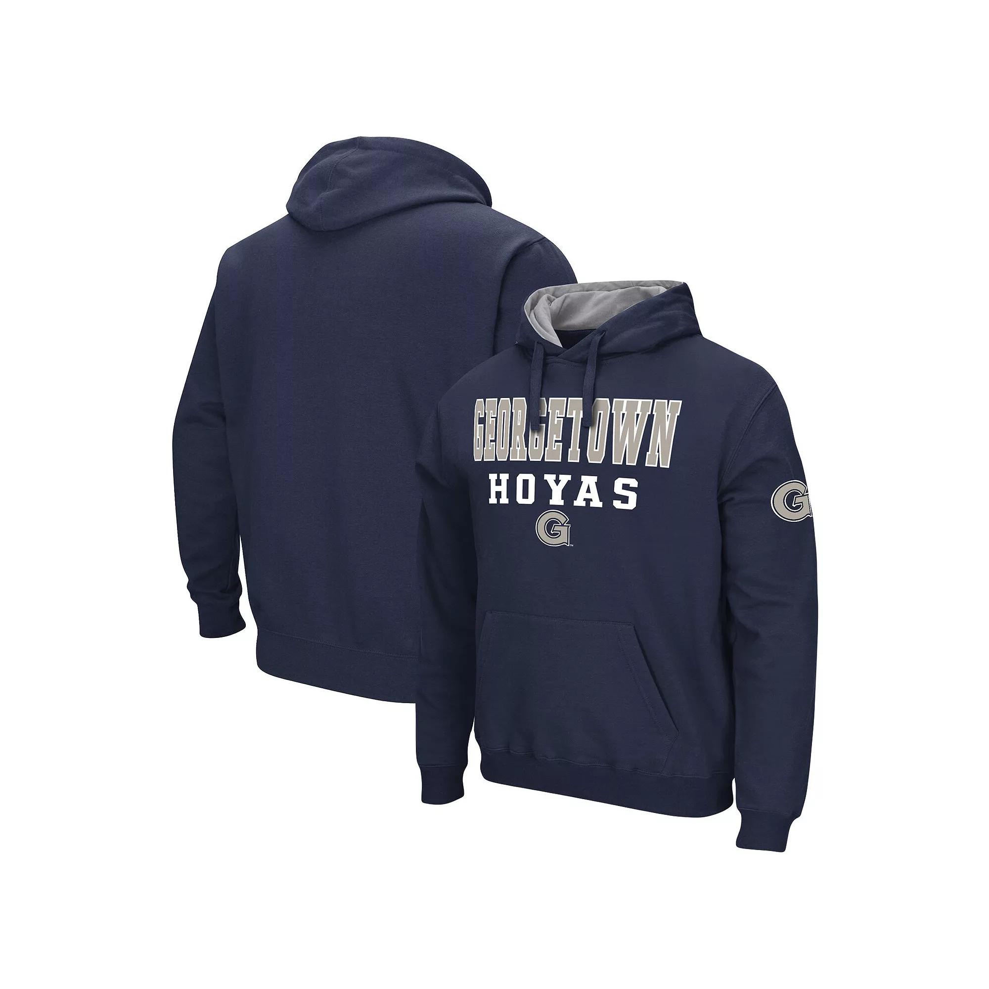 Men's Colosseum Navy Georgetown Hoyas Sunrise Pullover Hoodie,  Product Image