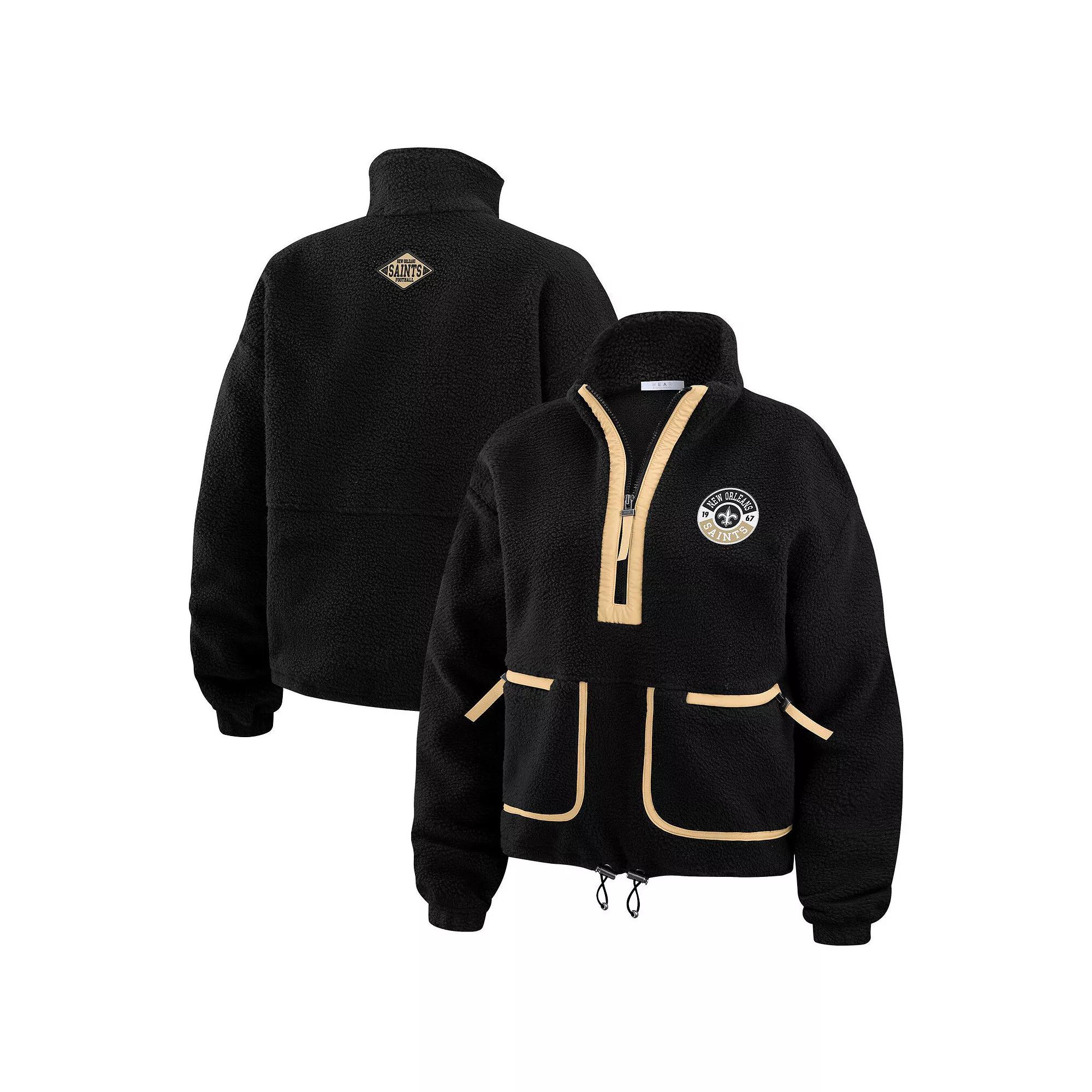 Women's WEAR by Erin Andrews Orange Philadelphia Flyers Polar Fleece Half-Zip Jacket,  Product Image