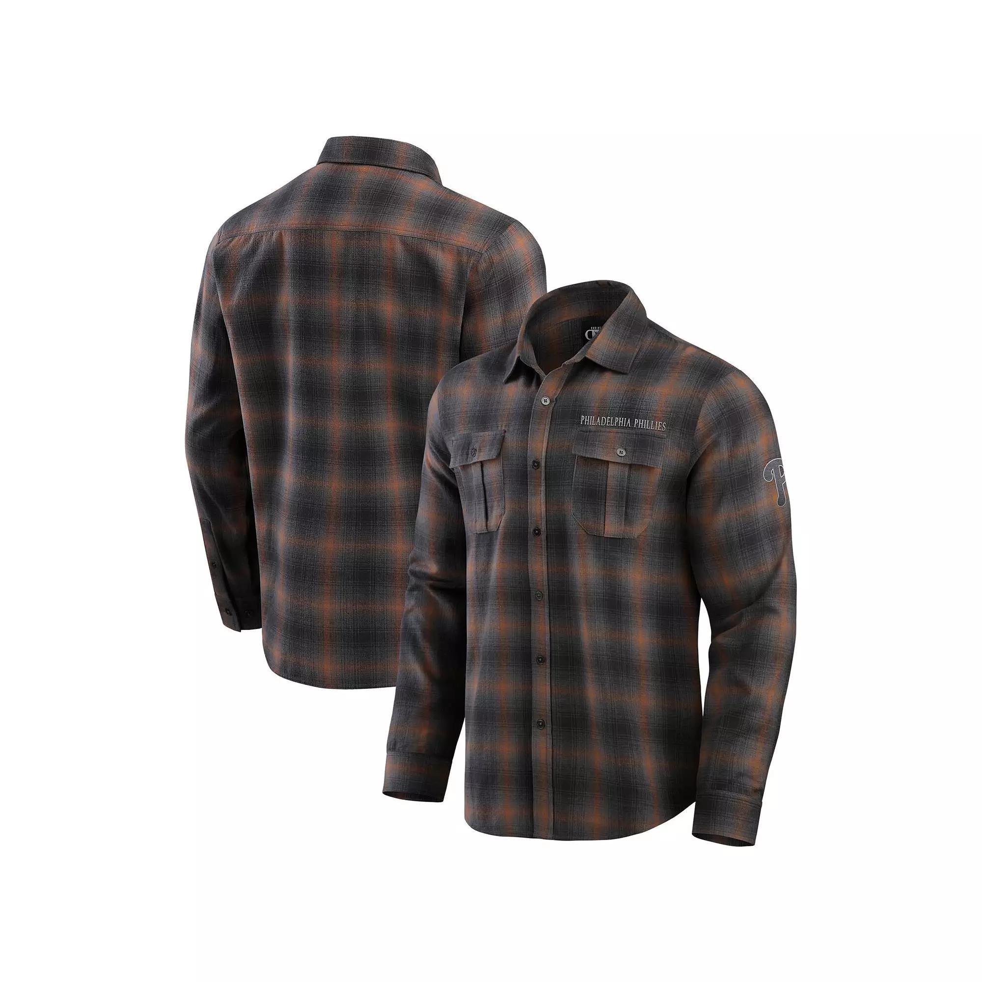 Men's Darius Rucker Collection by Fanatics Tan Philadelphia Phillies Classic Flannel Long Sleeve Button-Up Shirt,  Product Image