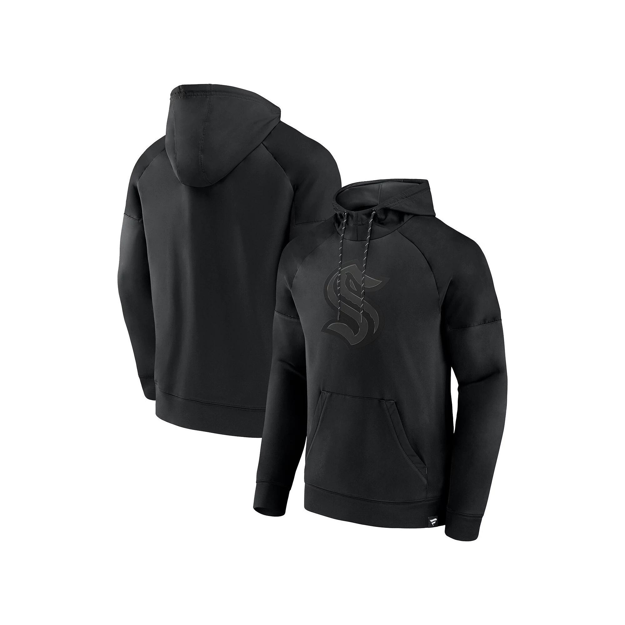 Mens Fanatics San Jose Sharks Black Ice Defender Raglan Pullover Hoodie Product Image