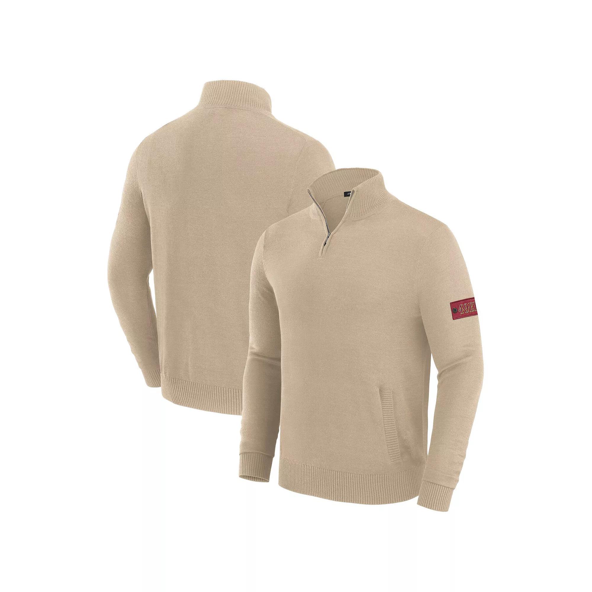 Men's J. Palmer Cream San Francisco 49ers Franchise Quarter-Zip Sweater,  Product Image