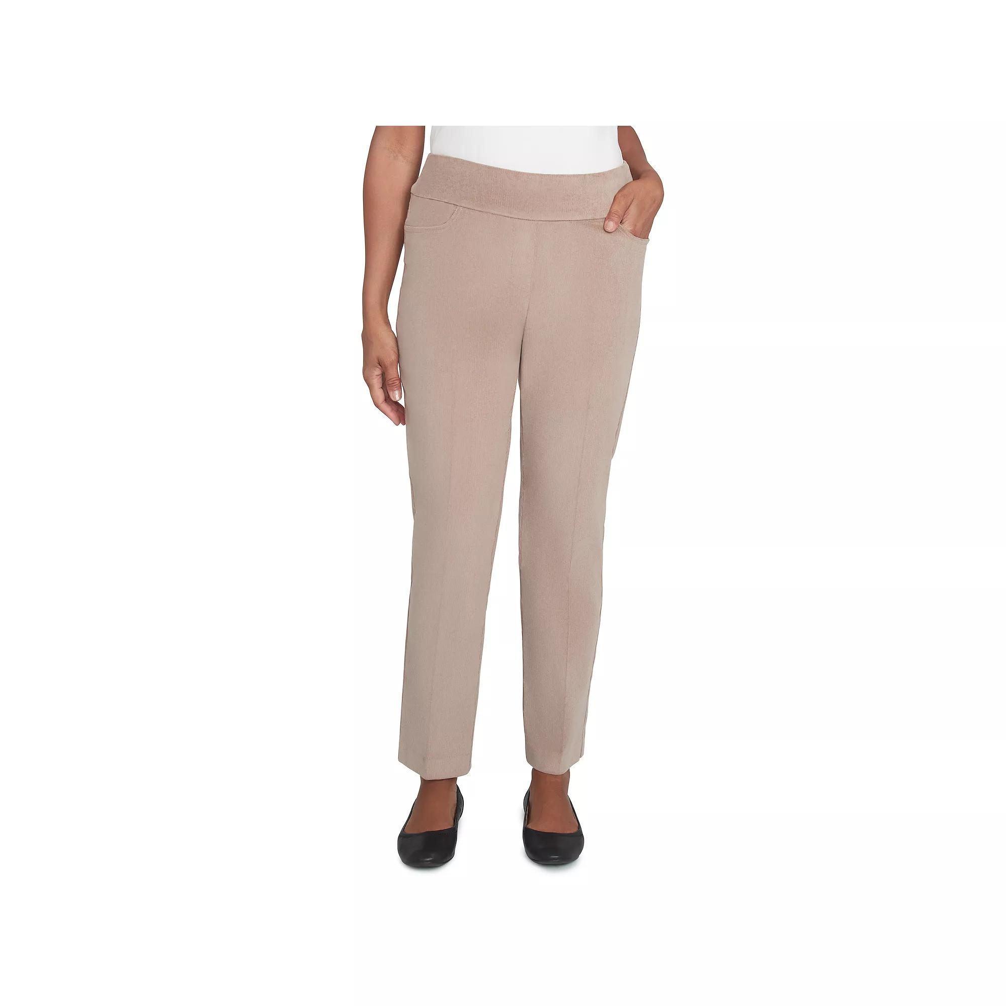 Women's Alfred Dunner Classic Balanced Short Mid-Rise Pants, Size: 12 Short, Fawn Product Image