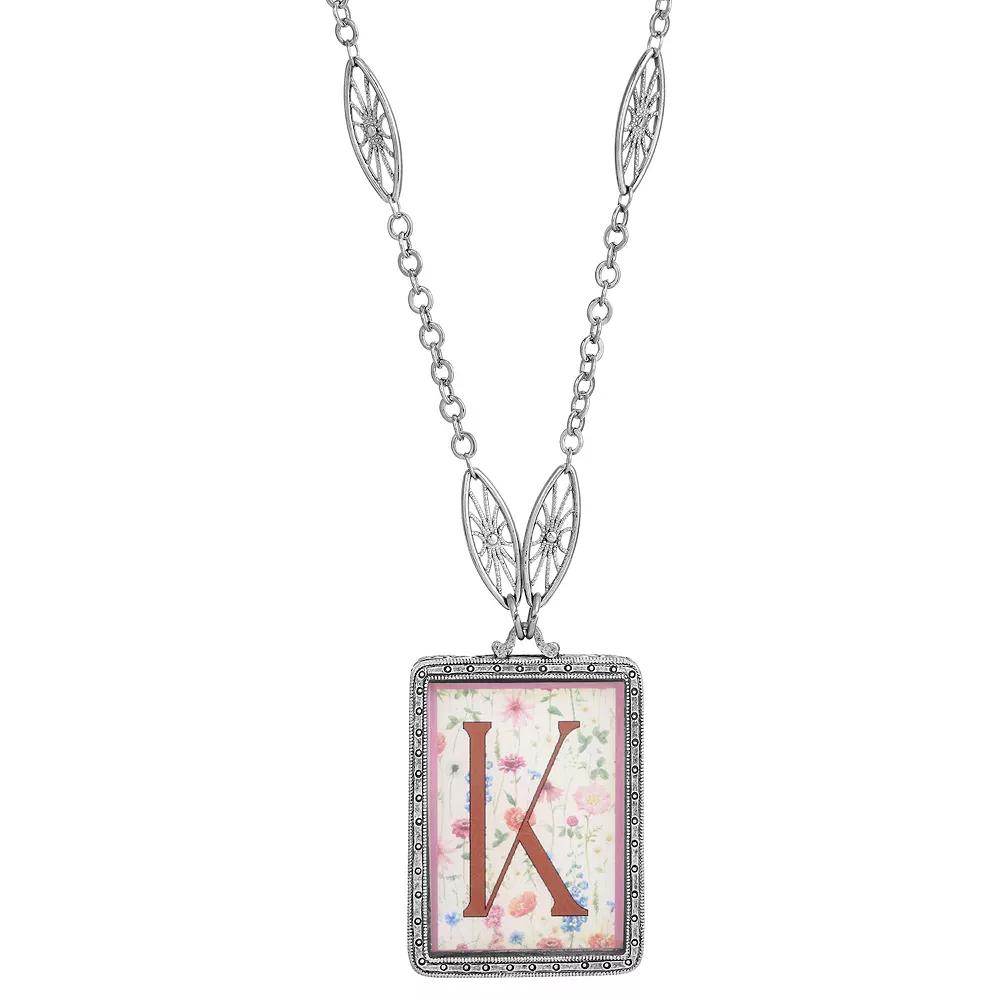 1928 Floral Motif Initial Pendant, Womens, G Product Image