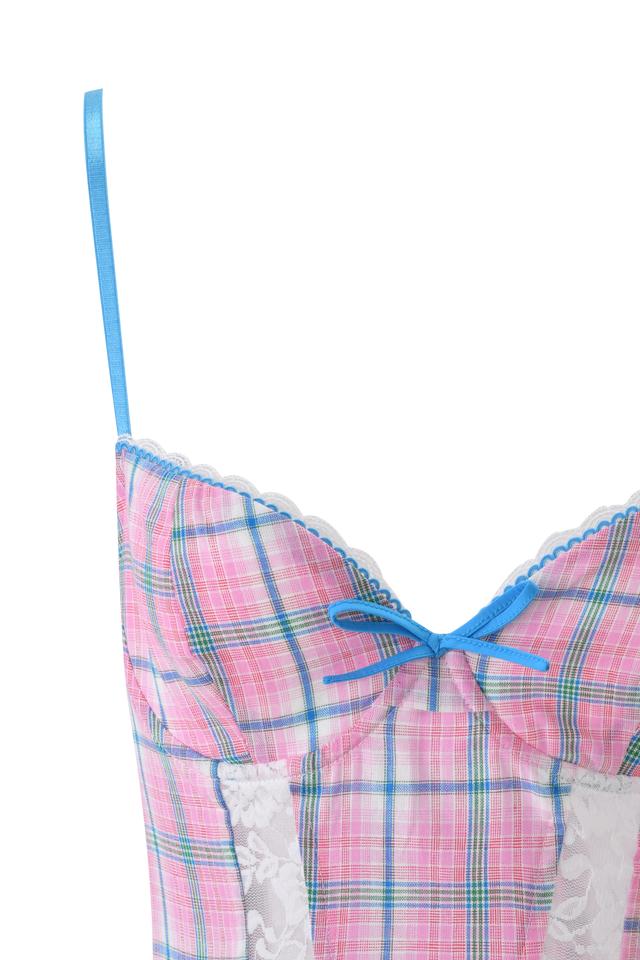 REMINI SKORT - PINK PLAID Product Image