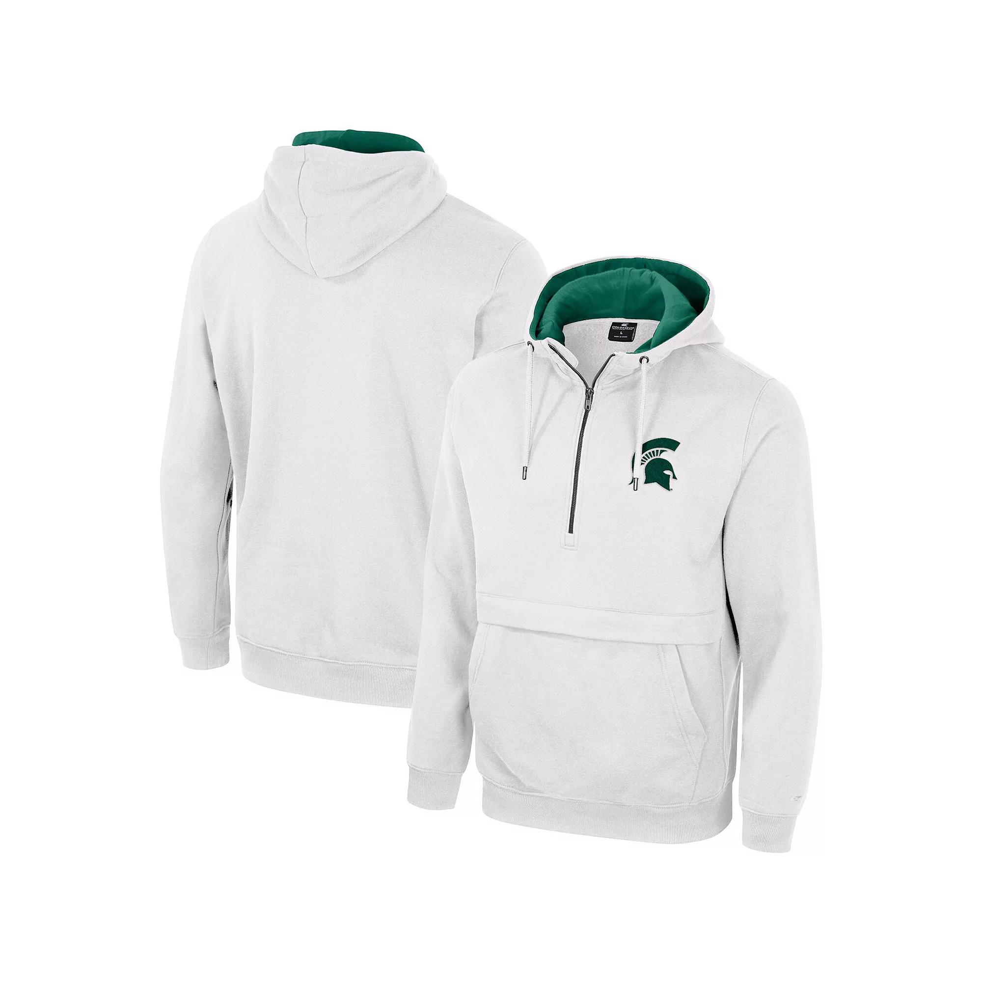 Men's Colosseum White Michigan State Spartans Half-Zip Hoodie,  Product Image