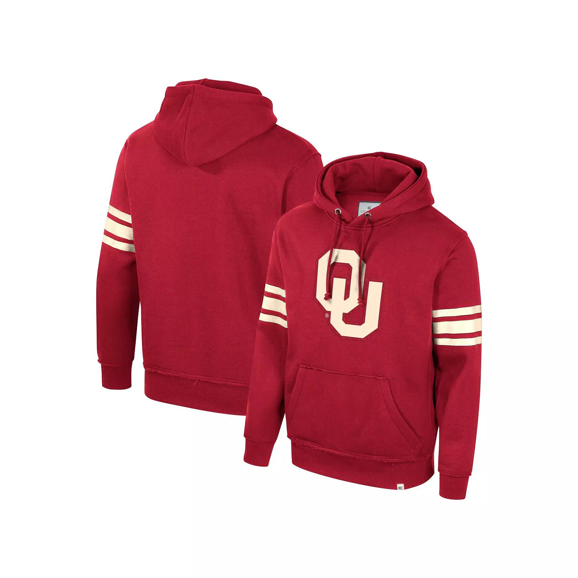 Men's Colosseum Crimson Oklahoma Sooners Saluting Pullover Hoodie,  Product Image