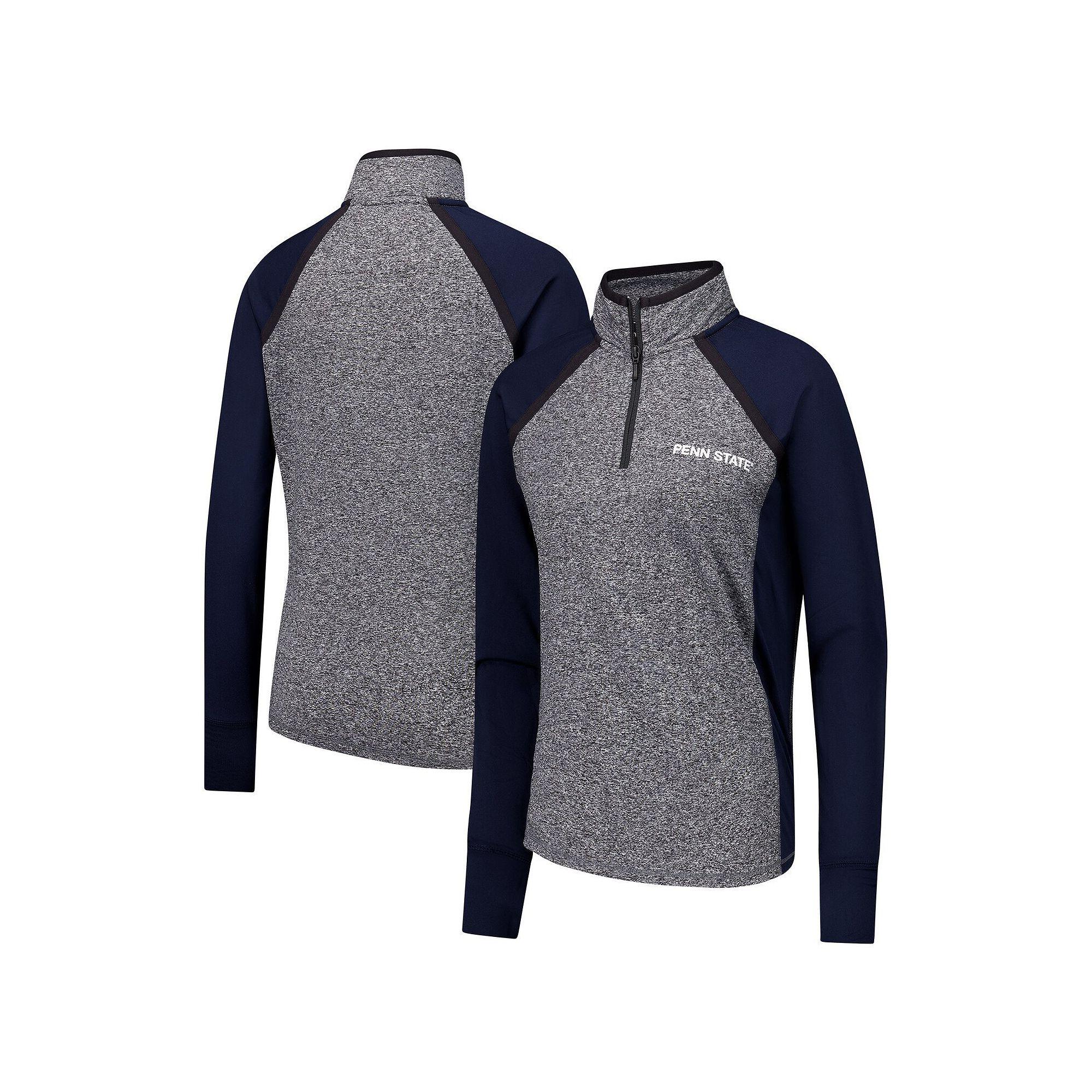 Womens /Heather Gray Penn State Nittany Lions Finalist Raglan Quarter-Zip Jacket Blue Product Image