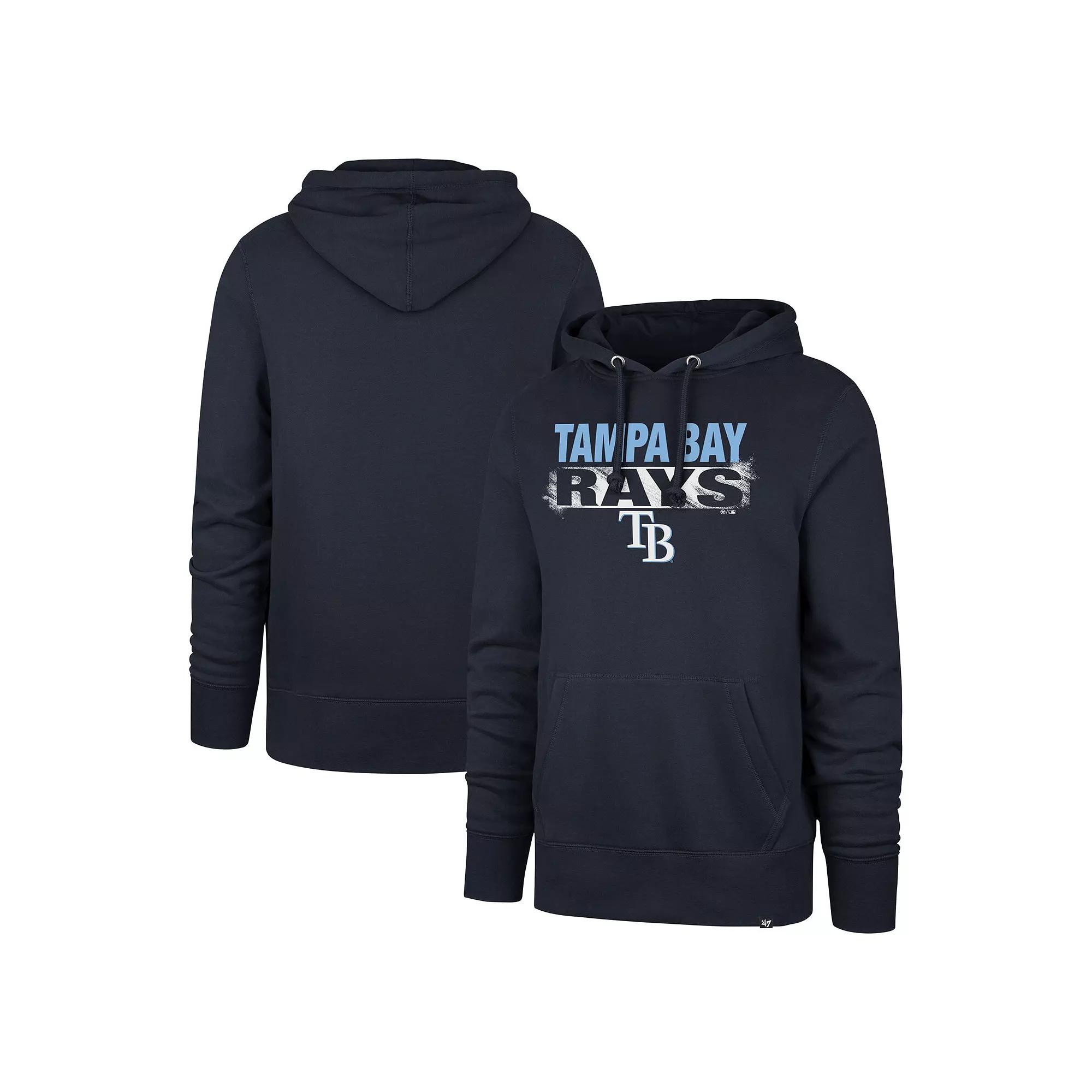 Men's '47 Navy Tampa Bay Rays Base Slide Headline Pullover Hoodie,  Product Image