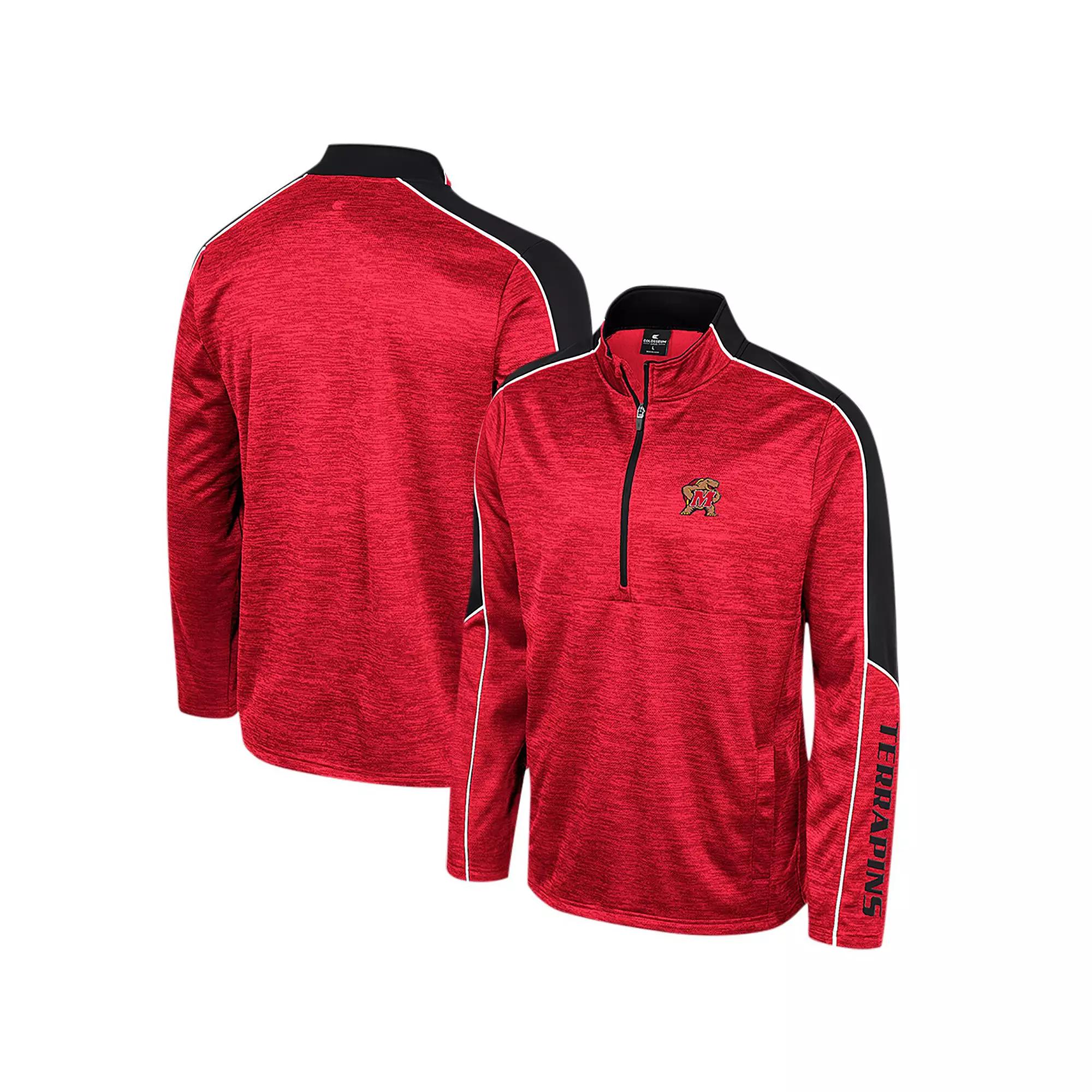 Men's Colosseum Red Maryland Terrapins Marled Half-Zip Jacket, Size: 2XL Product Image