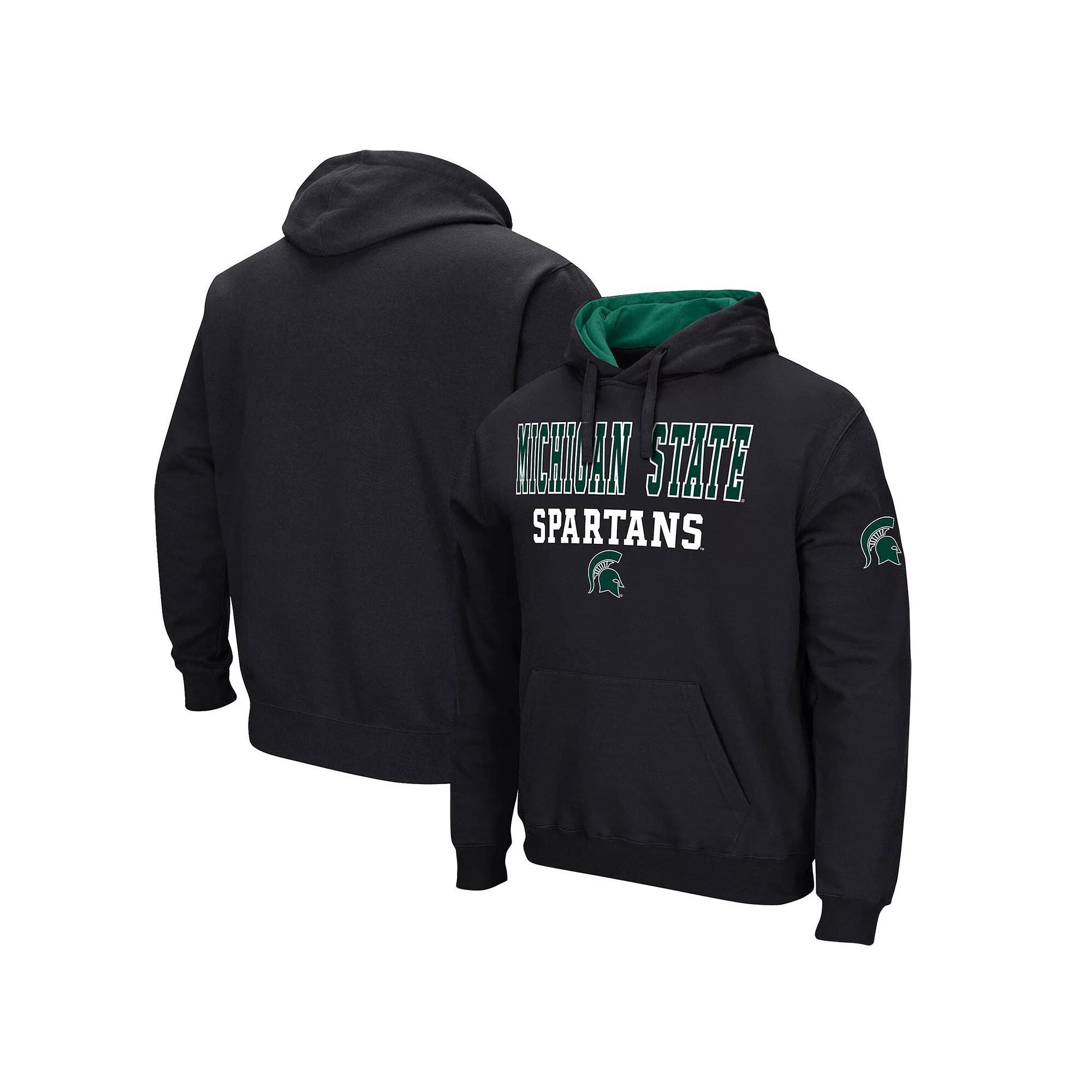 Men's Colosseum Black Michigan State Spartans Sunrise Pullover Hoodie,  Product Image