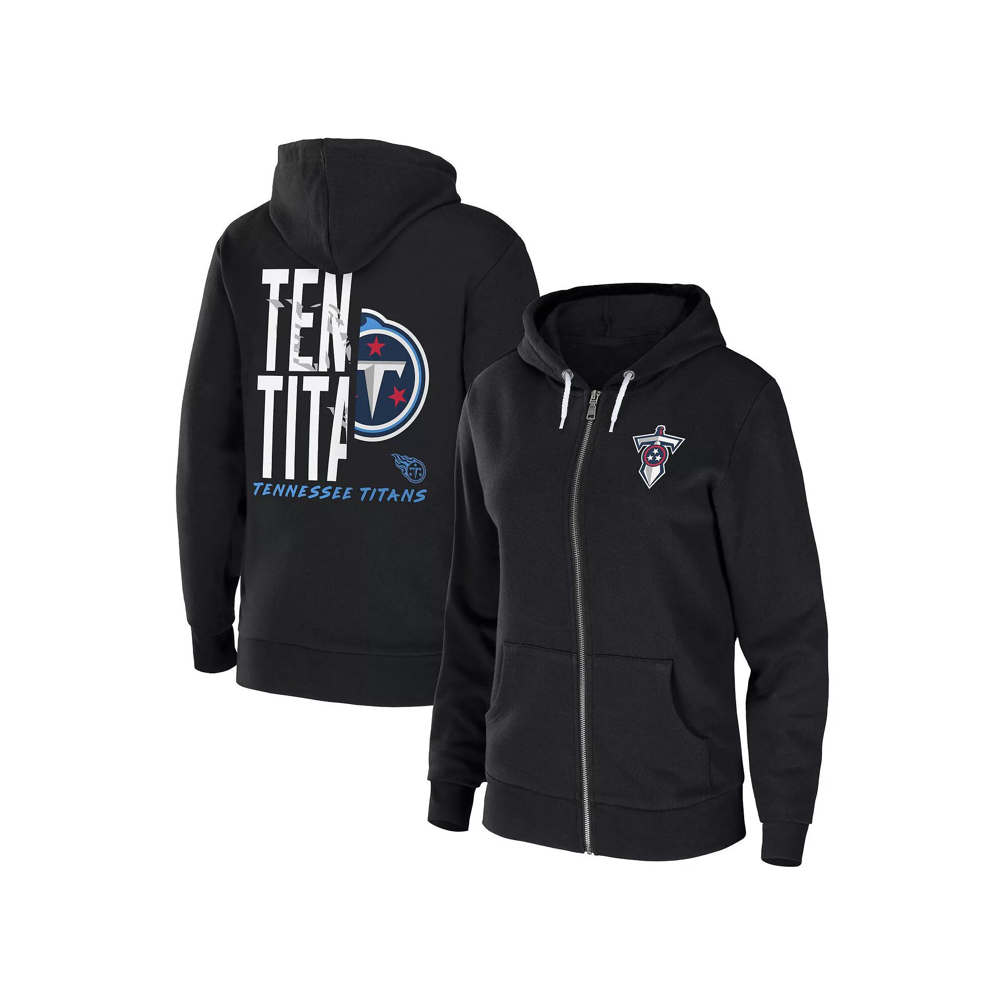 Women's WEAR by Erin Andrews Black Tennessee Titans Sponge Fleece Full-Zip Hoodie,  Product Image