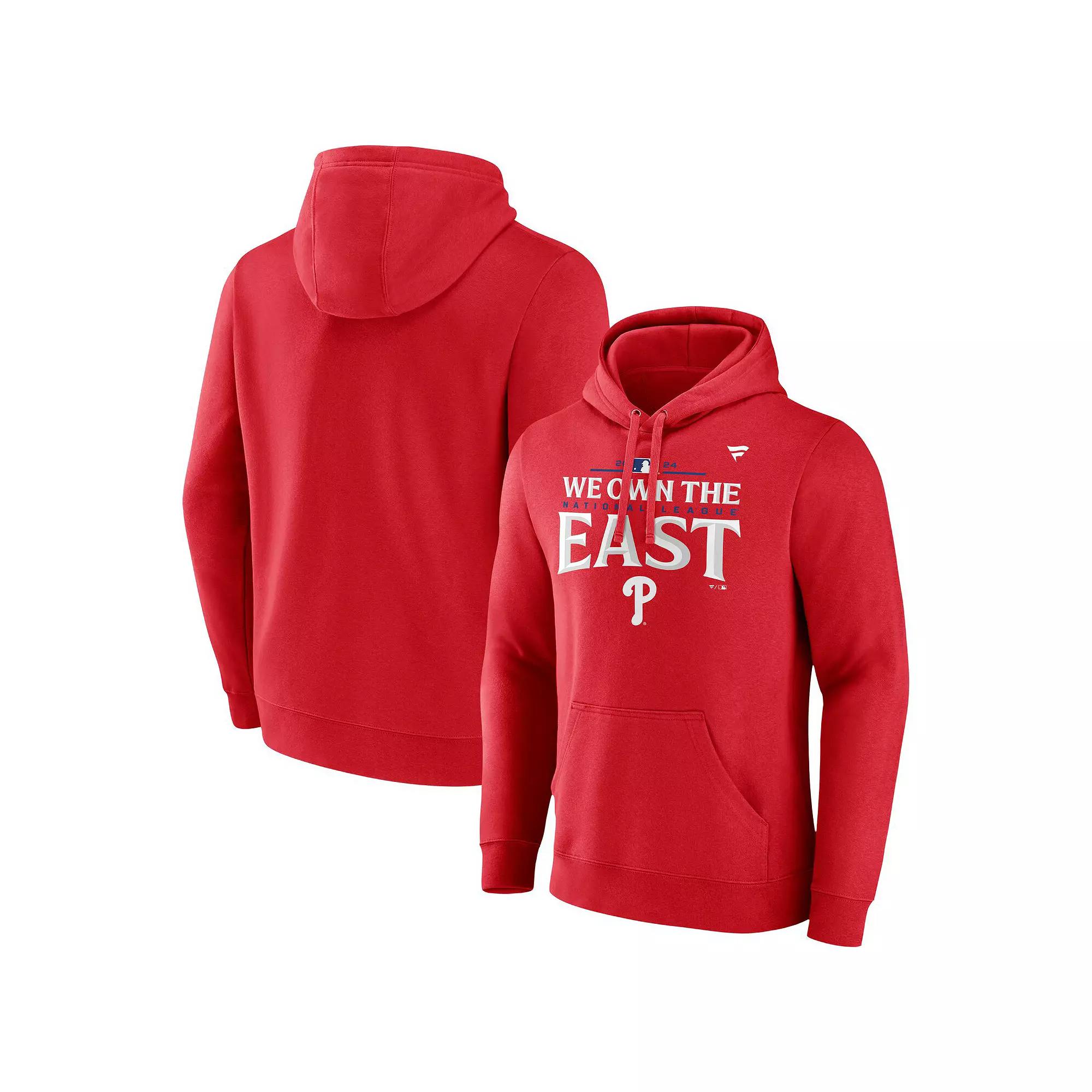 Men's Fanatics Red Philadelphia Phillies 2024 NL East Division Champions Locker Room Pullover Hoodie, Size: Large Product Image