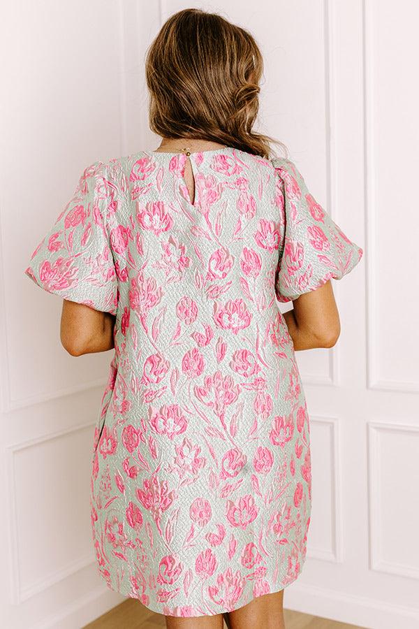 Glistening Smile Floral Jacquard Mini Dress Product Image