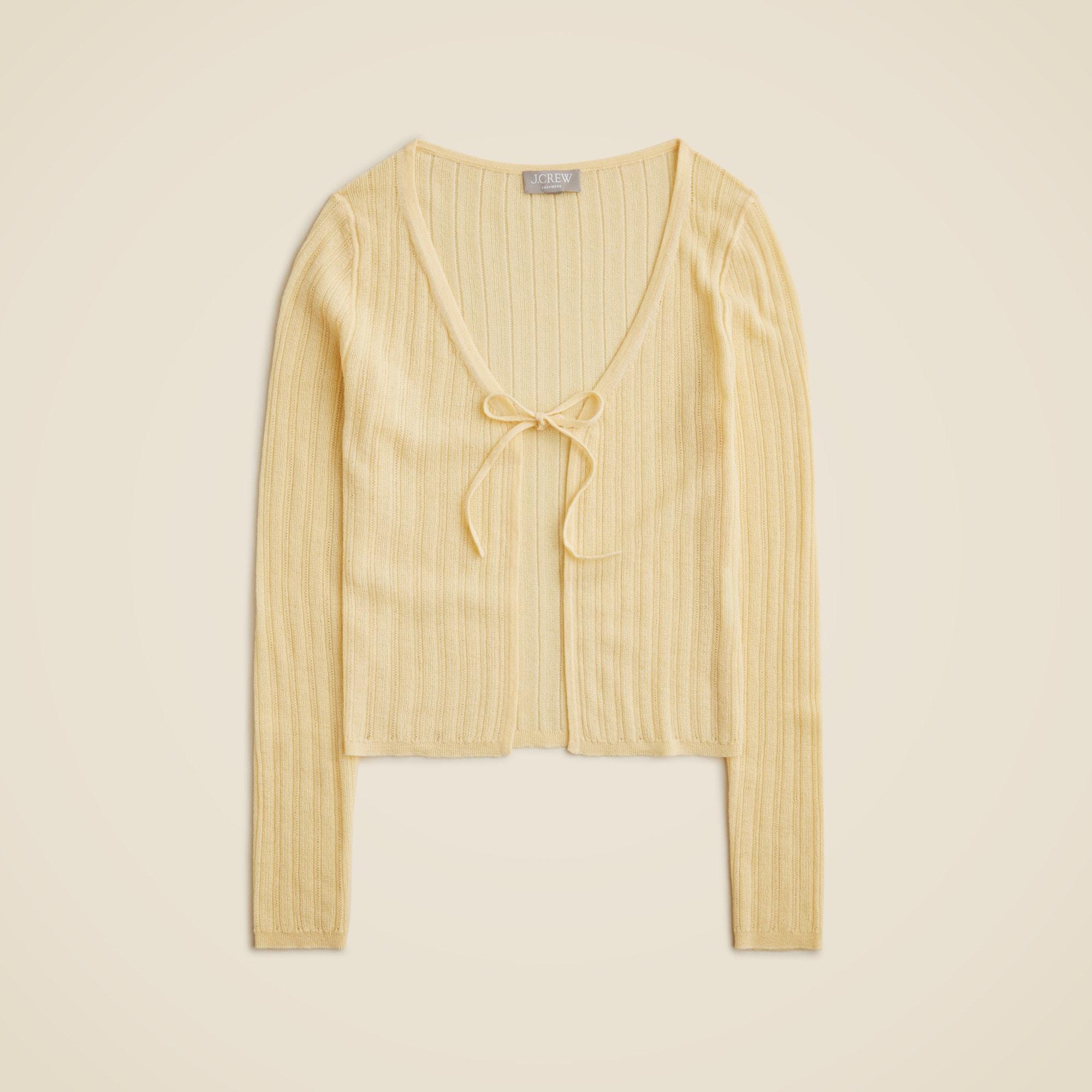 Featherweight cashmere tie-front cardigan Product Image