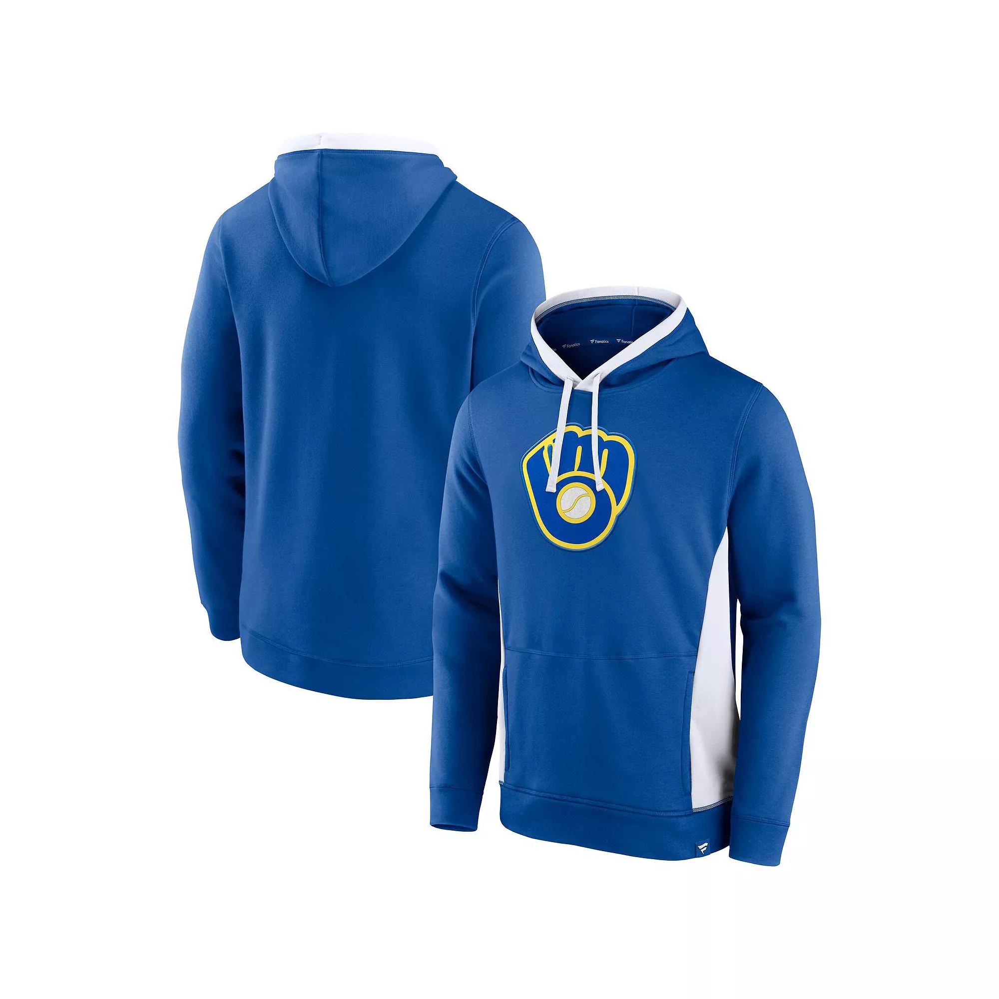 Mens Fanatics Royal Milwaukee Brewers True Classics Fanarama Pullover Hoodie Product Image