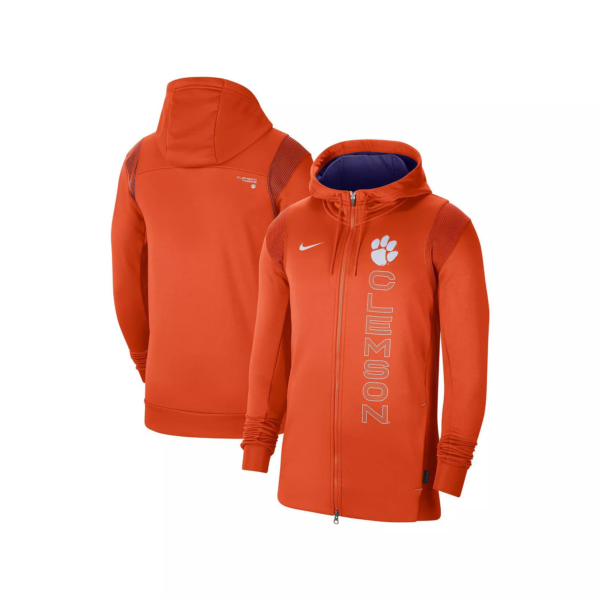 Men's Nike Orange Clemson Tigers 2021 Sideline Performance Full-Zip Hoodie,  Product Image