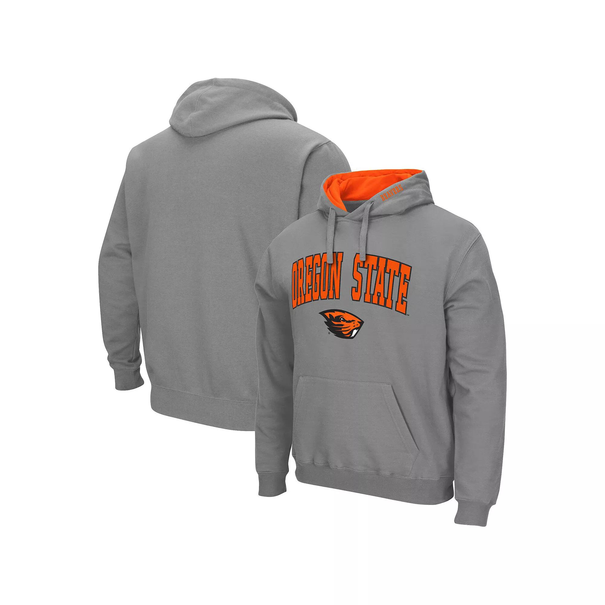 Men's Colosseum Heathered Gray Oregon State Beavers Arch & Logo 3.0 Pullover Hoodie,  Product Image