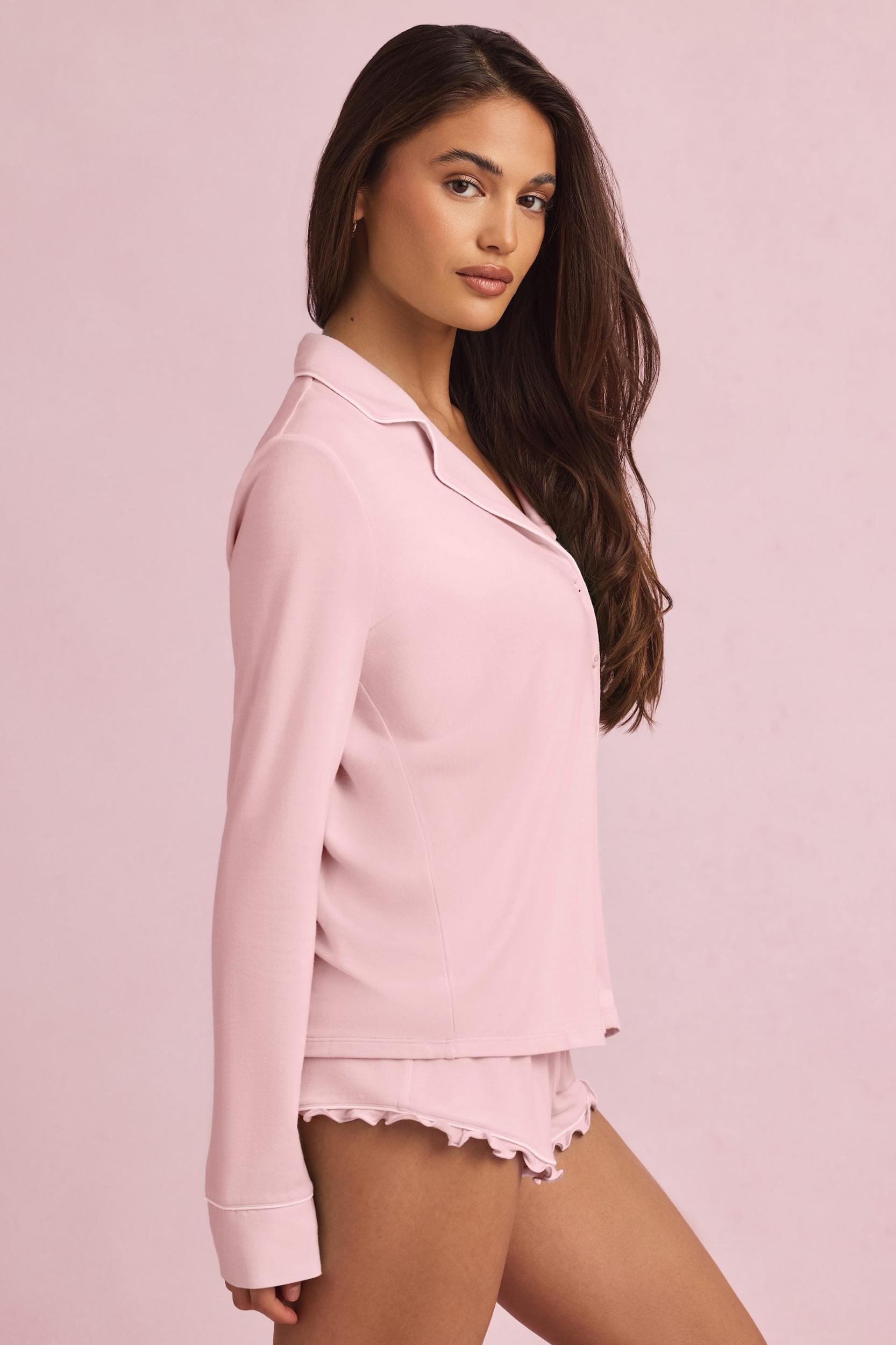 Modal Long-Sleeve Pyjama Top in Mint Product Image