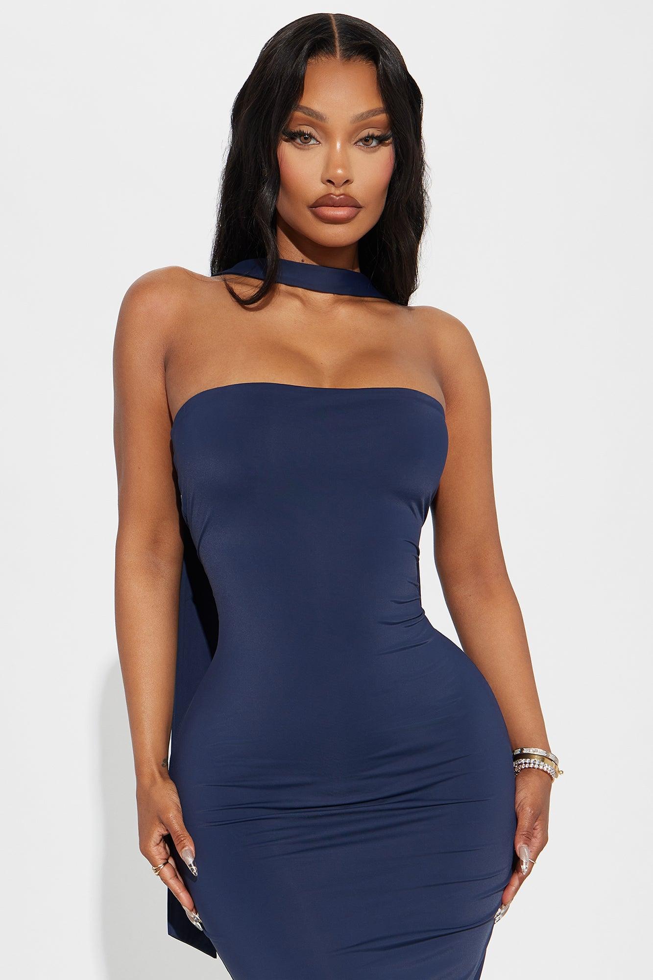 Diana Strapless Maxi Dress - Navy Product Image