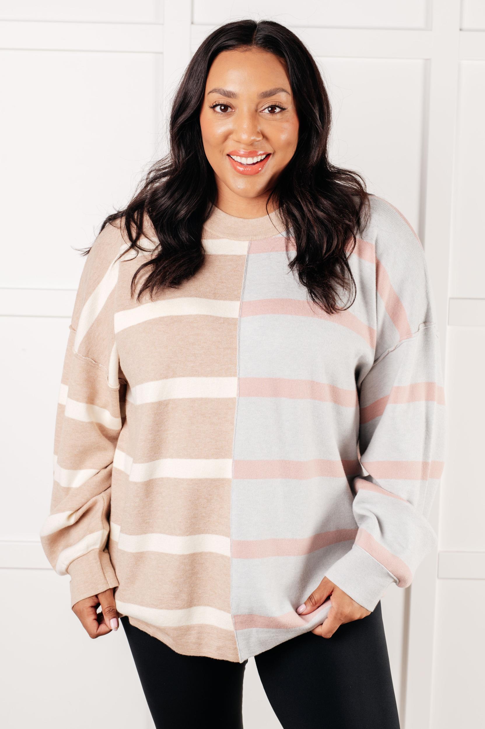 Exceptional Thought Striped Patchwork Sweater (Online Exclusive) Product Image