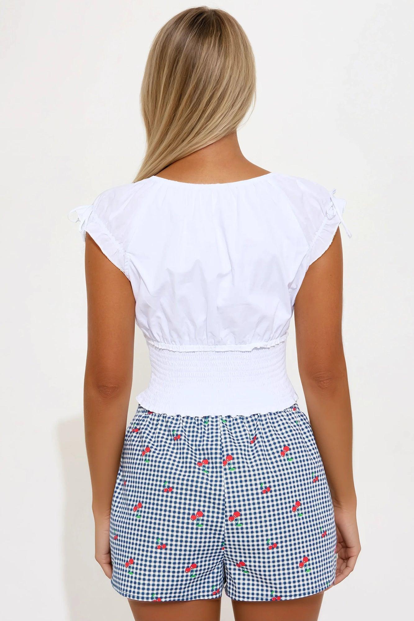 Coastal Energy Poplin Top - Off White Product Image