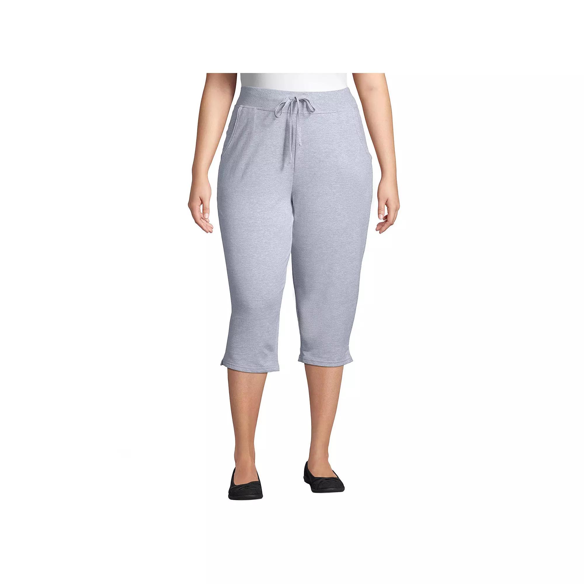 Plus Size Just My Size French Terry Capris, Womens Blue Product Image