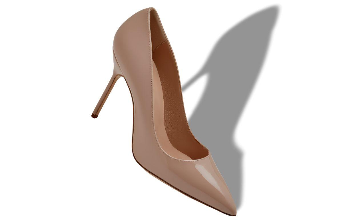 BB PATENT Beige Patent Leather Pointed Toe Pumps Product Image