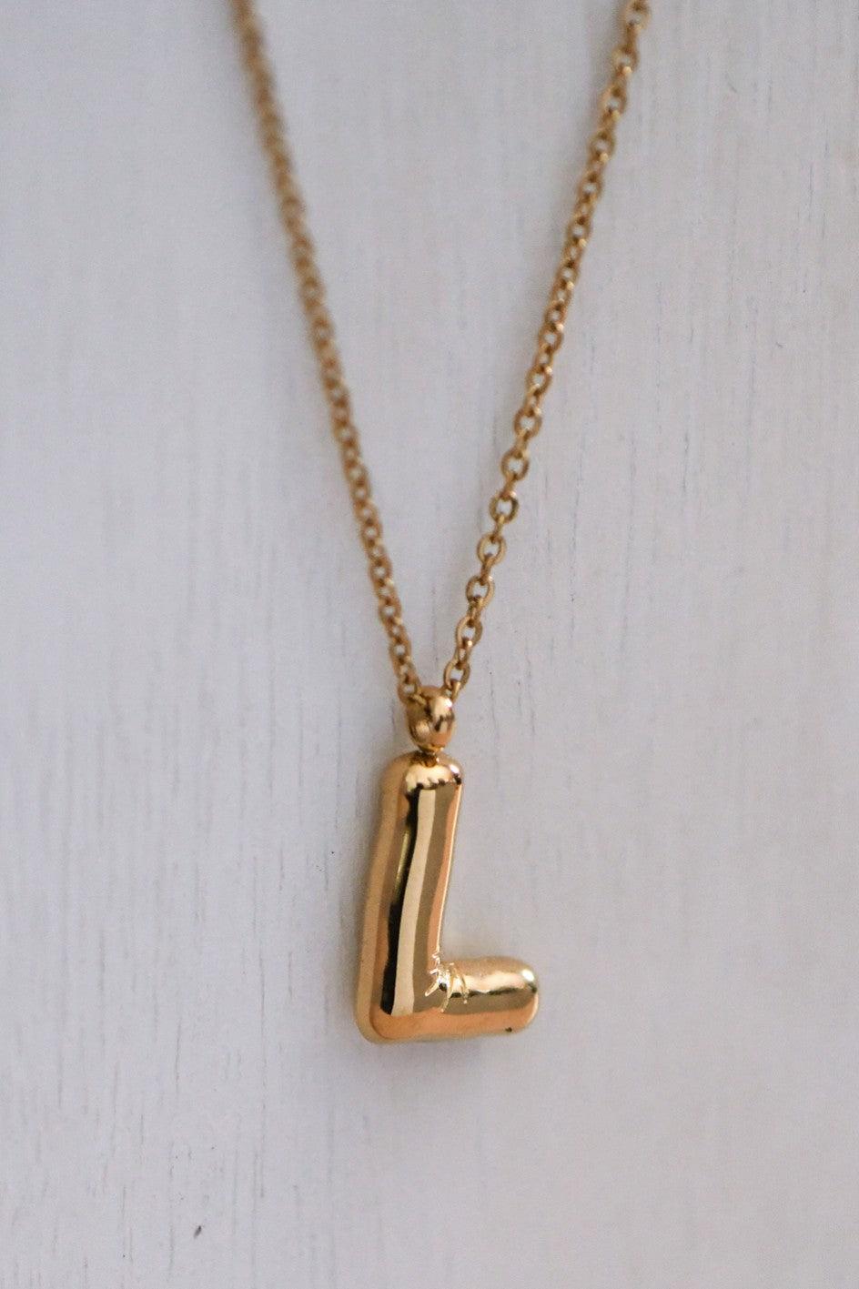 Balloon Initial Gold Necklace Product Image