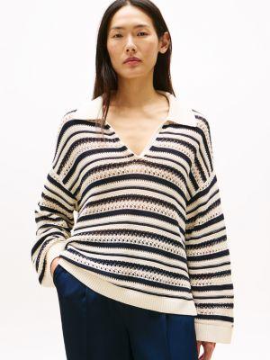 Crochet Polo Sweater Product Image