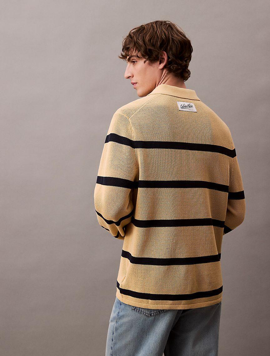 Striped Polo Sweater Product Image