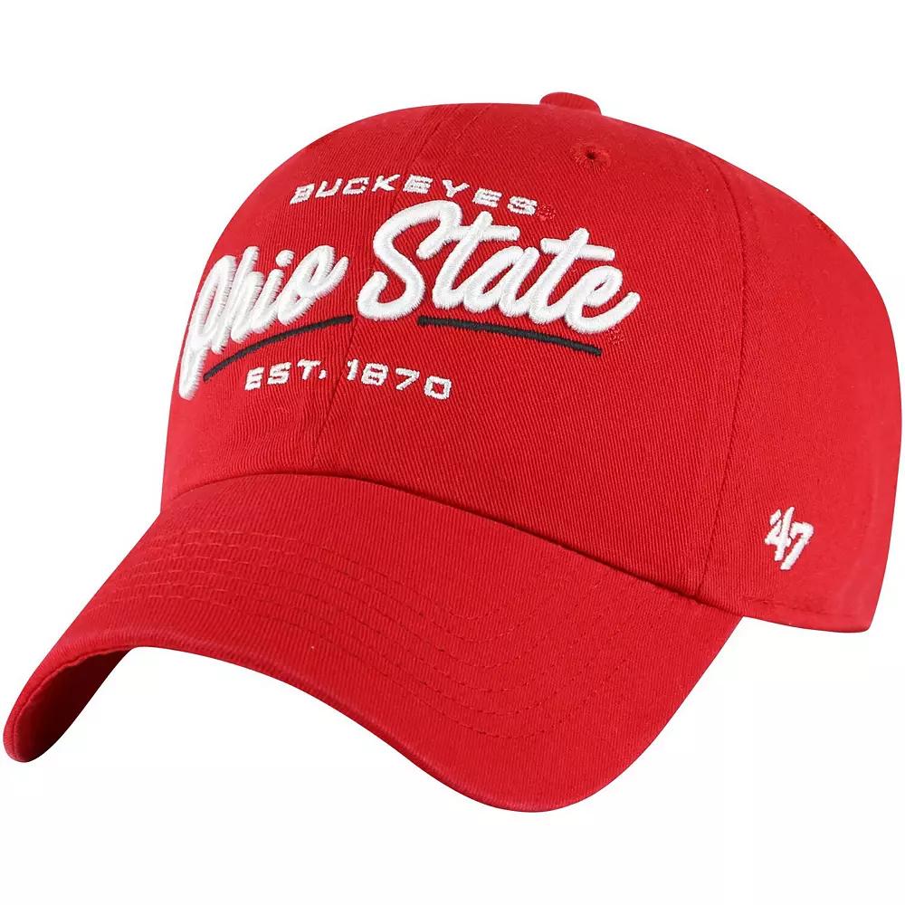 Women's '47 Scarlet Ohio State Buckeyes Sidney Clean Up Adjustable Hat, Red Product Image