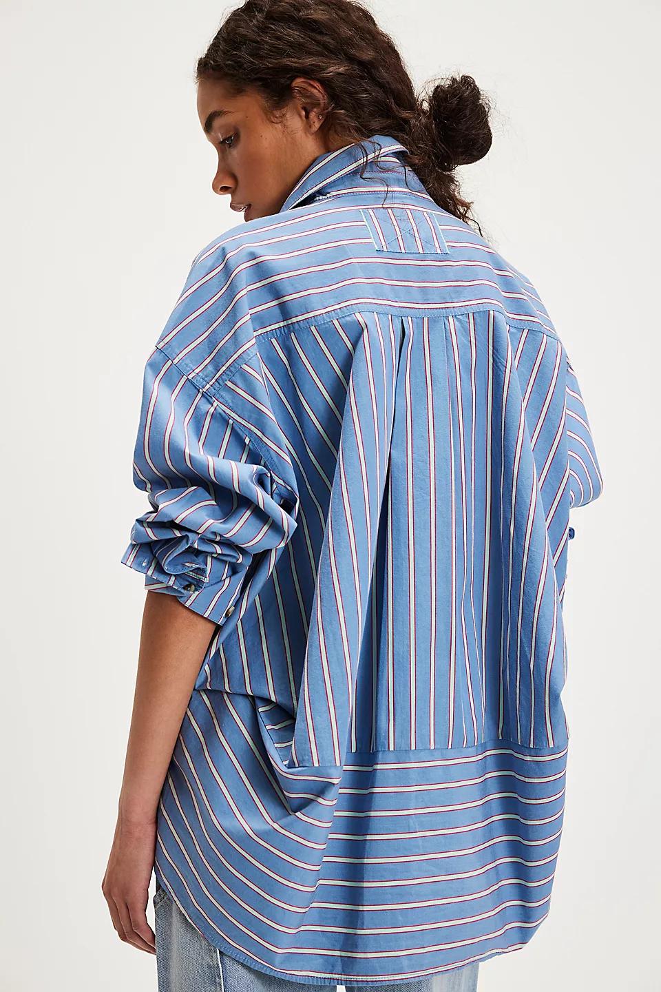 Free People Striped Varsity Vibes Shirt Product Image