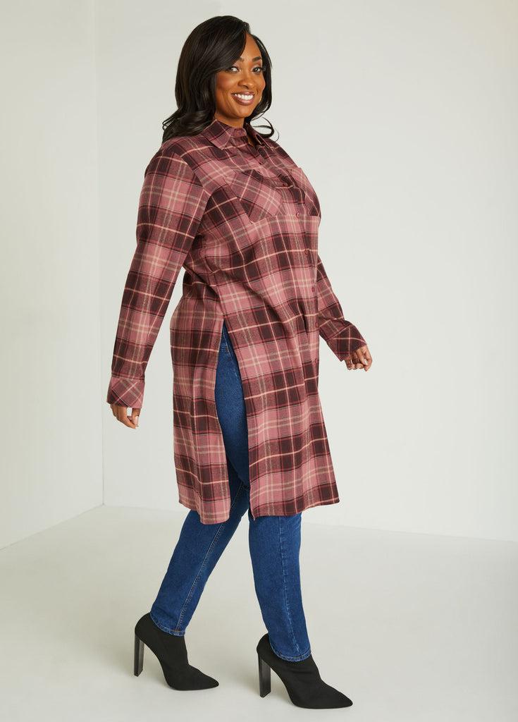 Plaid Duster Shirt Product Image