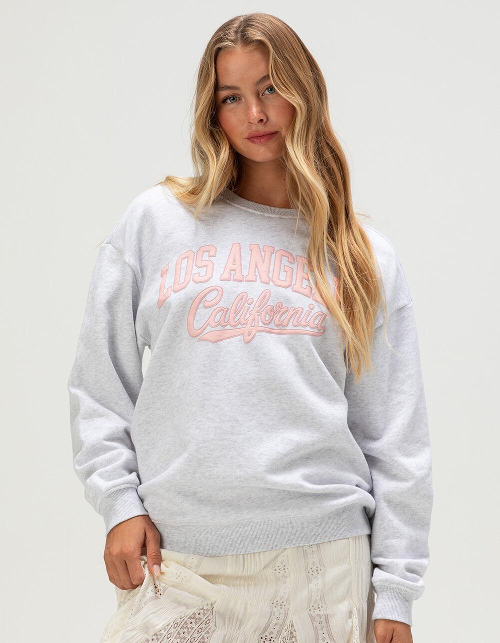 RSQ Womens Los Angeles Puff Crewneck Sweatshirt - HEATHER GRAY Product Image