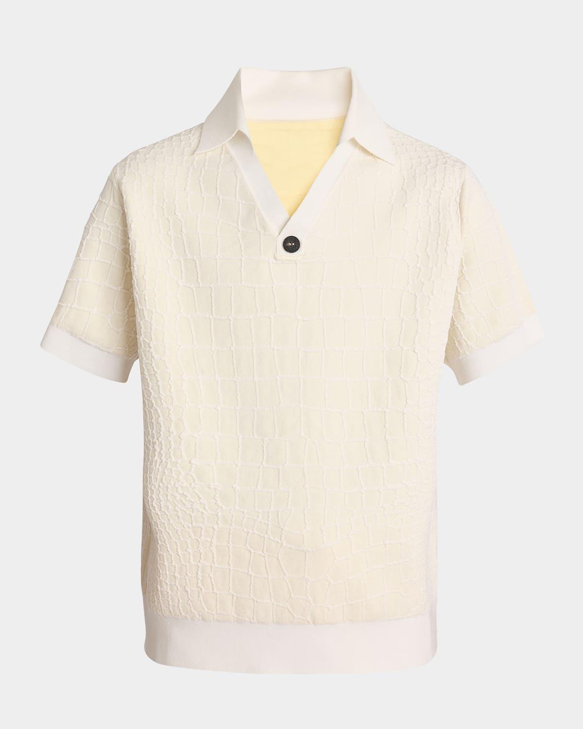 Mens Croc-Patterned Polo Shirt Product Image