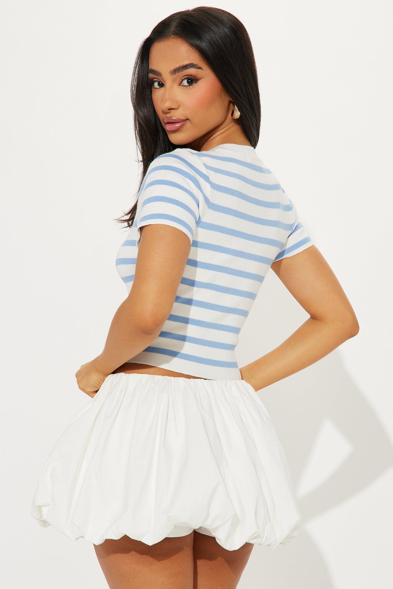 Everyday Classic Striped Sweater Top - Blue/combo Product Image