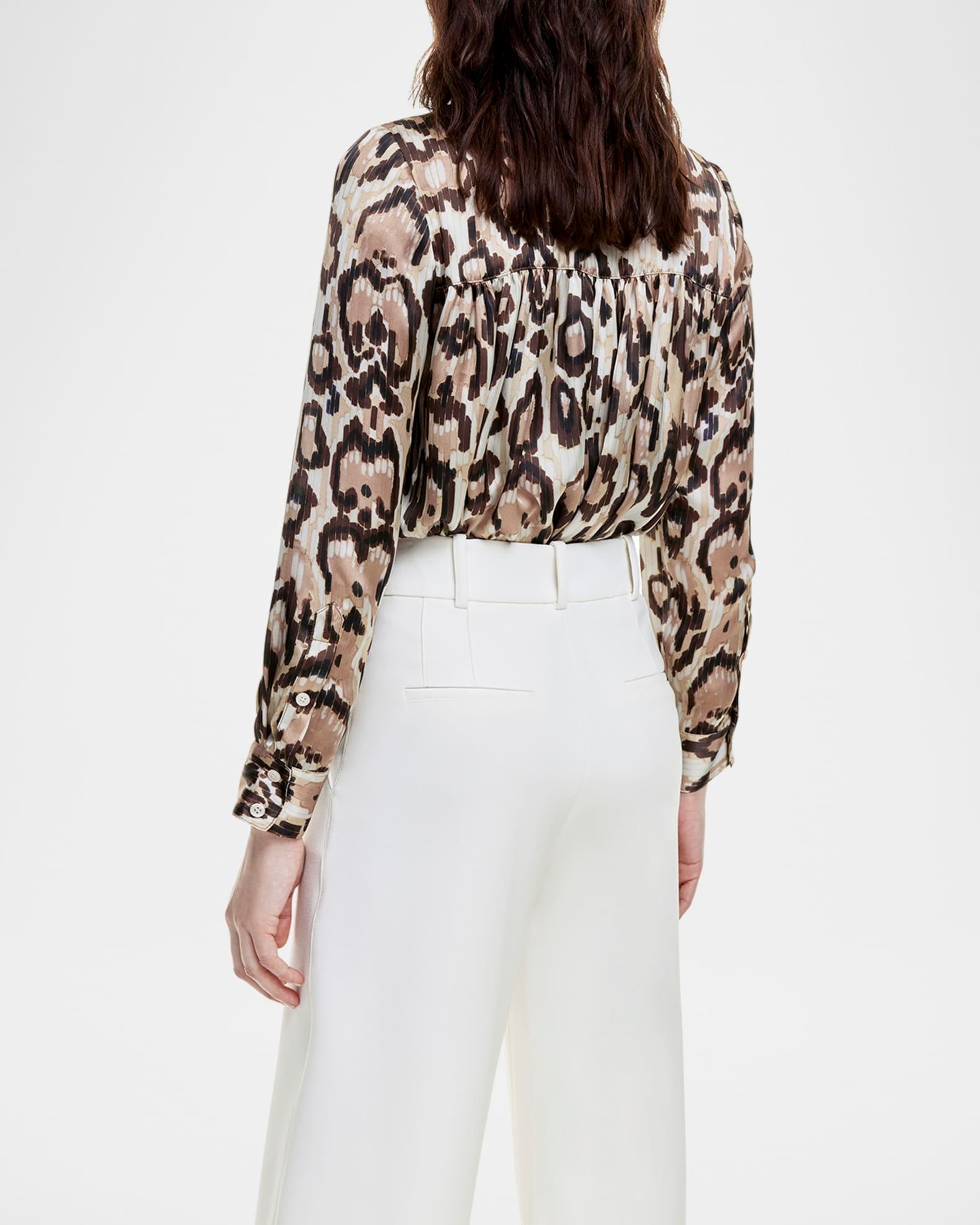 Abstract Leopard Classic Shirred Blouse Product Image