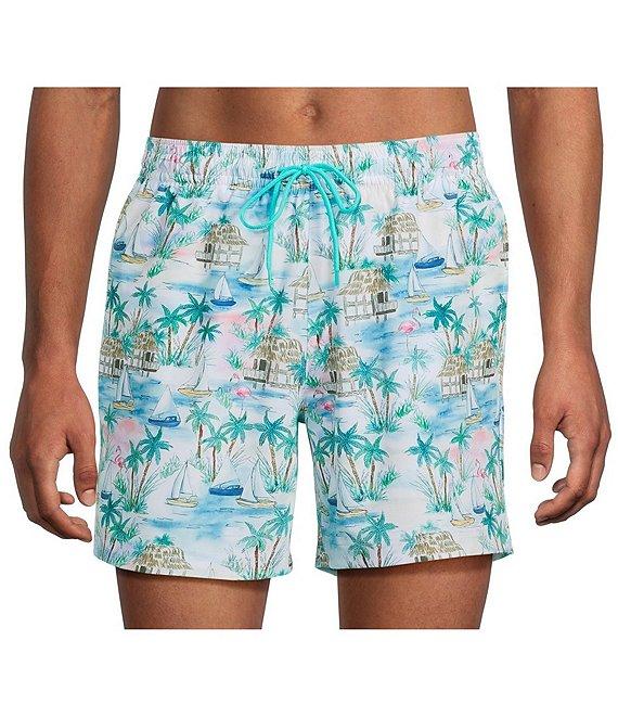 Caribbean Flamingo Beach 6#double; Swim Trunks Product Image