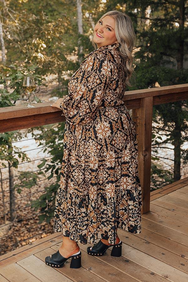 Dream Date Night Button Down Midi Curves Product Image