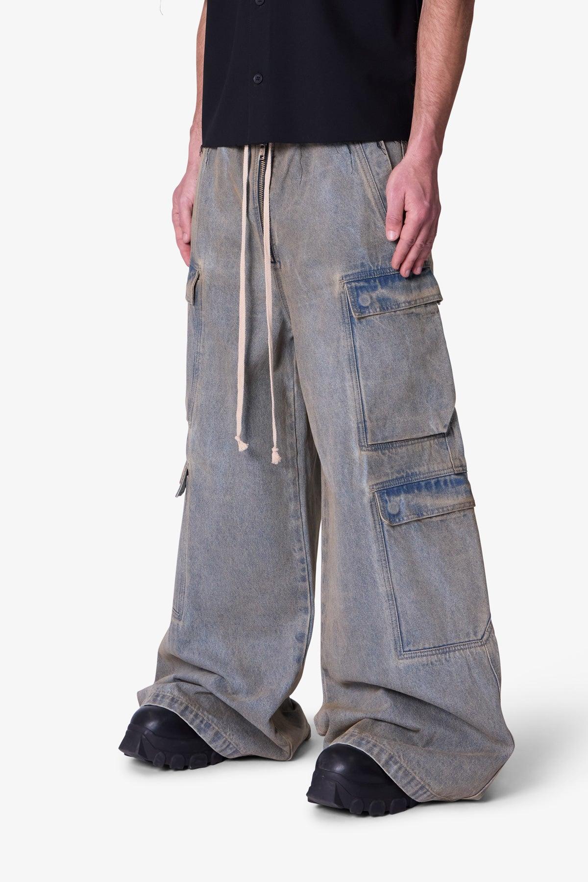 Astro Rave Double Cargo Denim - Vintage Blue Product Image