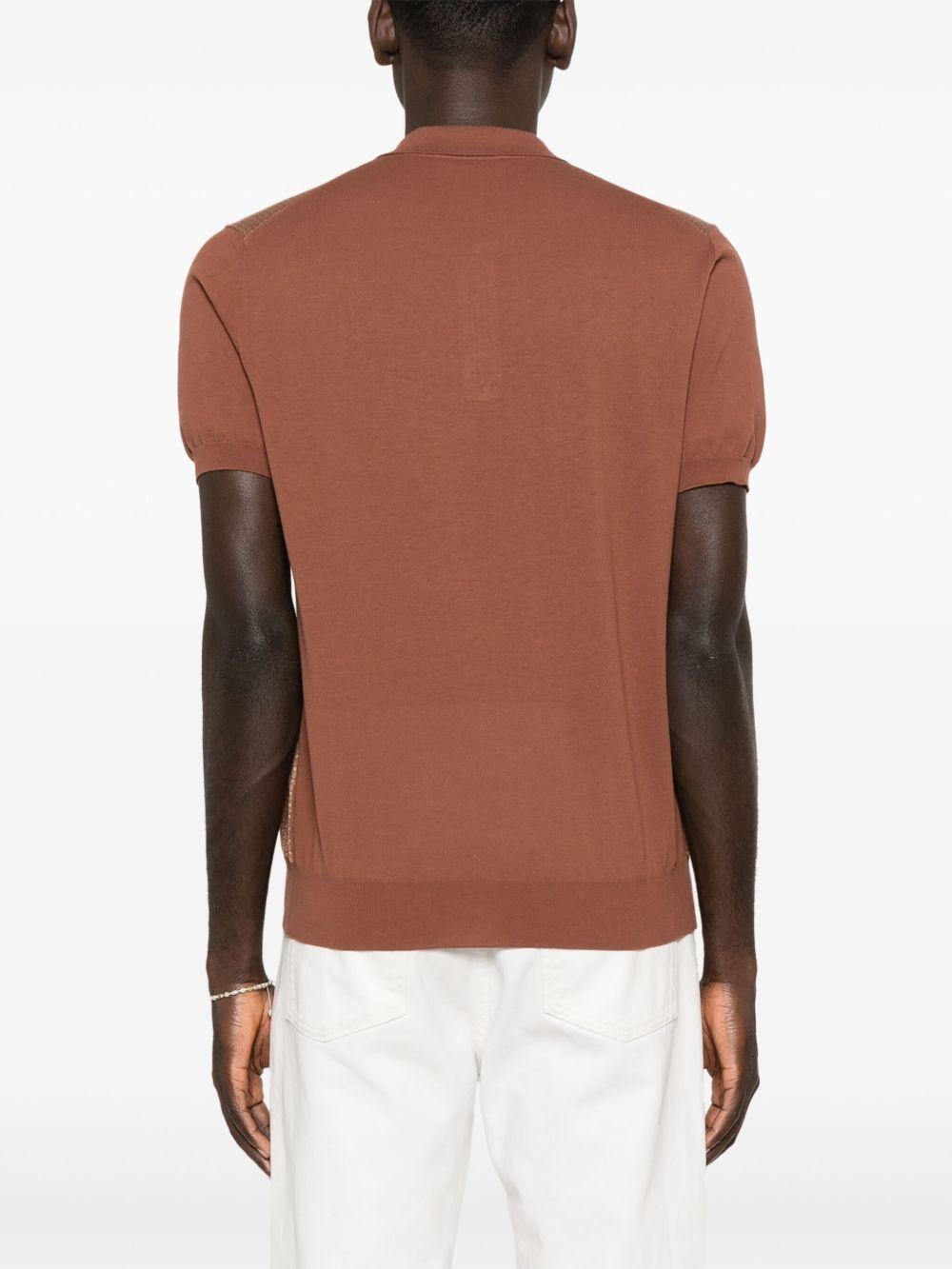 patterned intarsia knit polo shirt Product Image