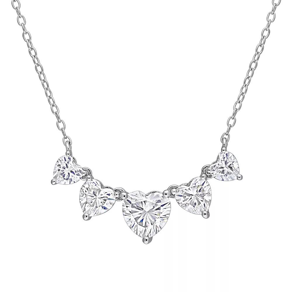 Stella Grace Sterling Silver 2 1/2 Carat T.W. Lab-Created Moissanite Multi-Heart Necklace, Womens Product Image