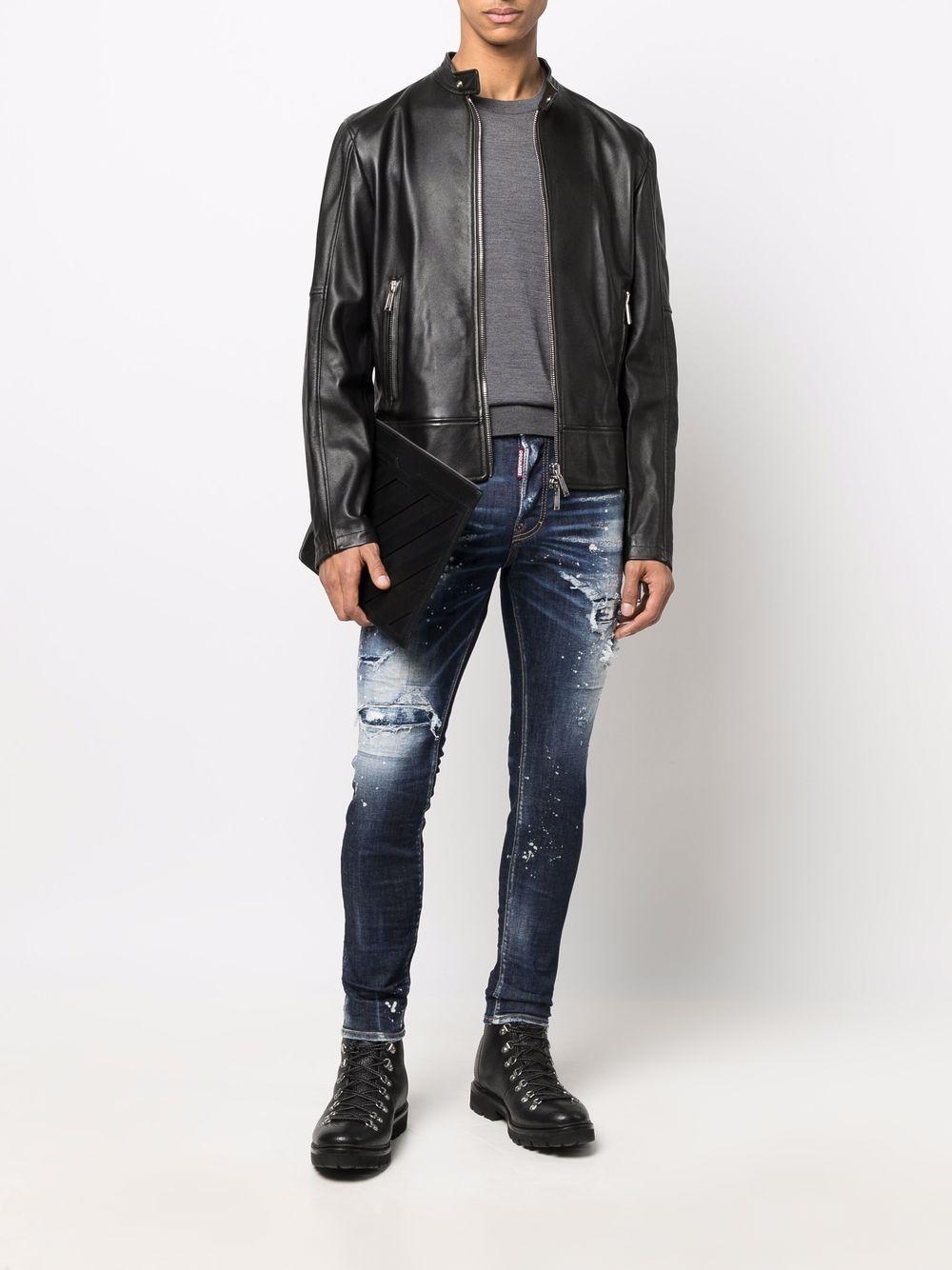 leather biker jacket Product Image