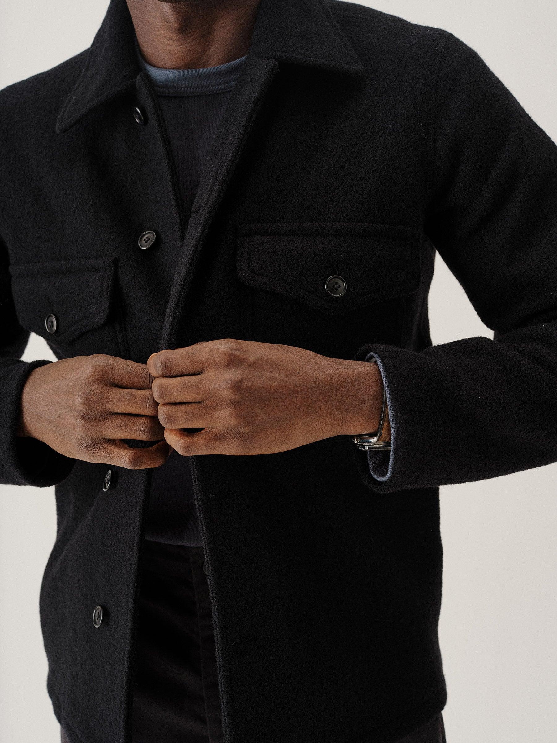 Black Felted Field Shirt Product Image