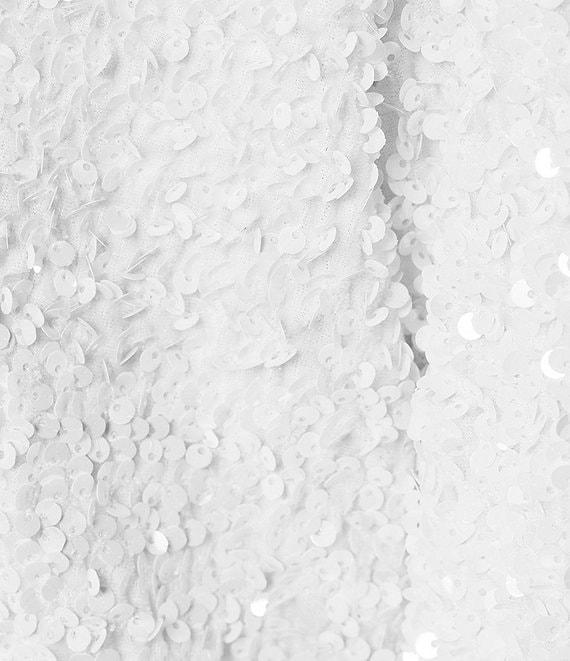 A Loves A Sequin Crew Neck Long Sleeve Bow Tie Front Cropped Cardigan Product Image